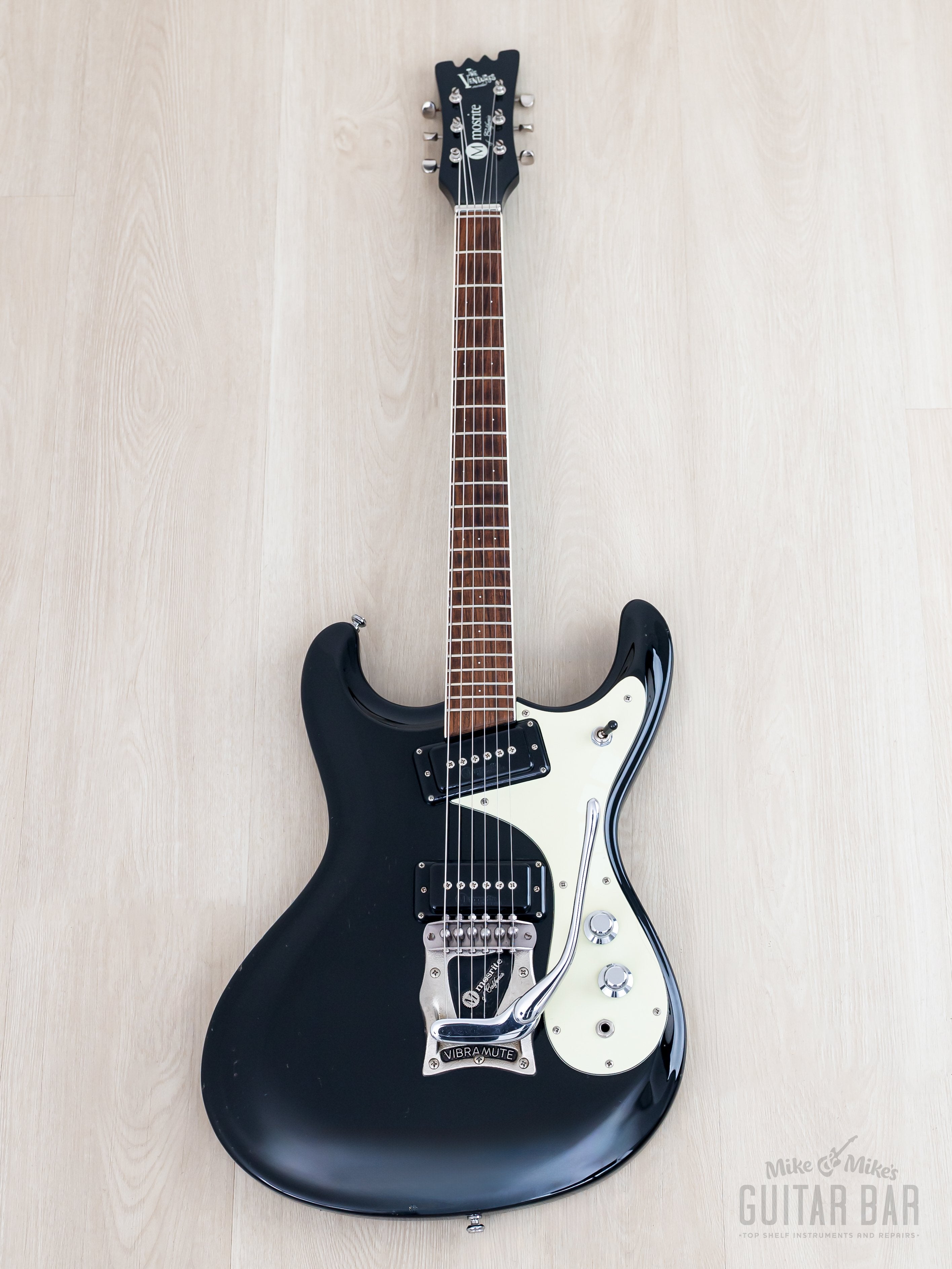 1990s Mosrite Ventures Model Super Custom '65 Black w/ Vibramute & Cas