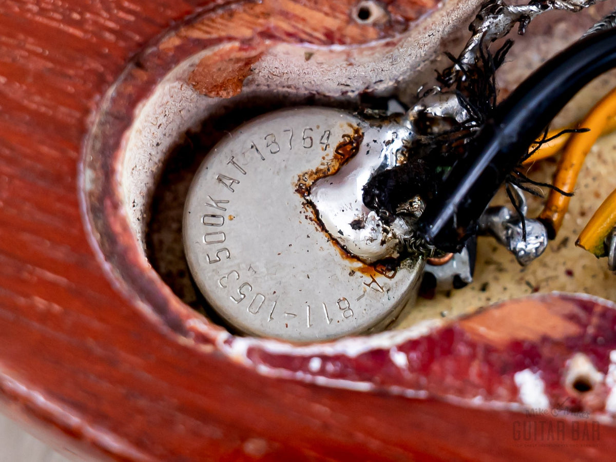 1964 Gibson EB-0 bass - control cavity pot detail
