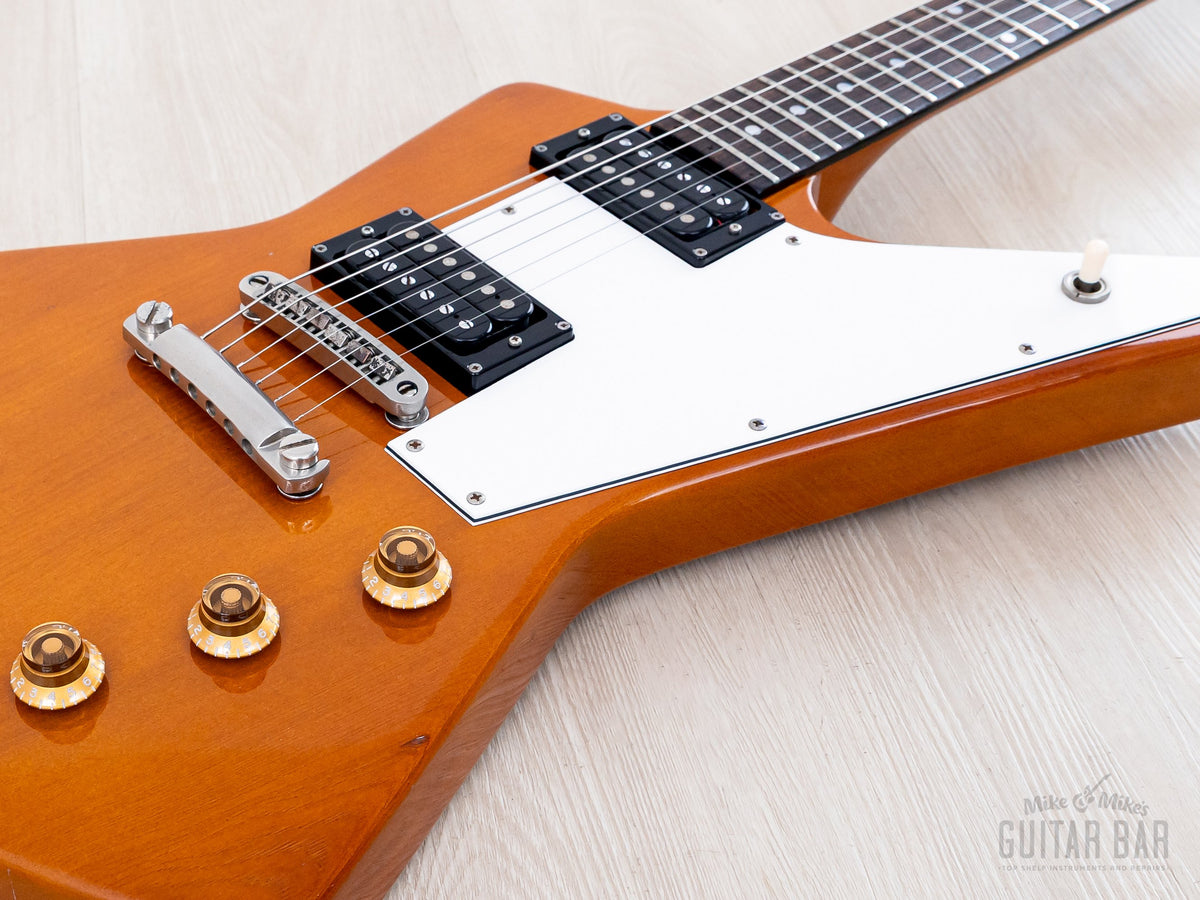 Greco EX800 body with Maxon U-2000 humbuckers, angled view