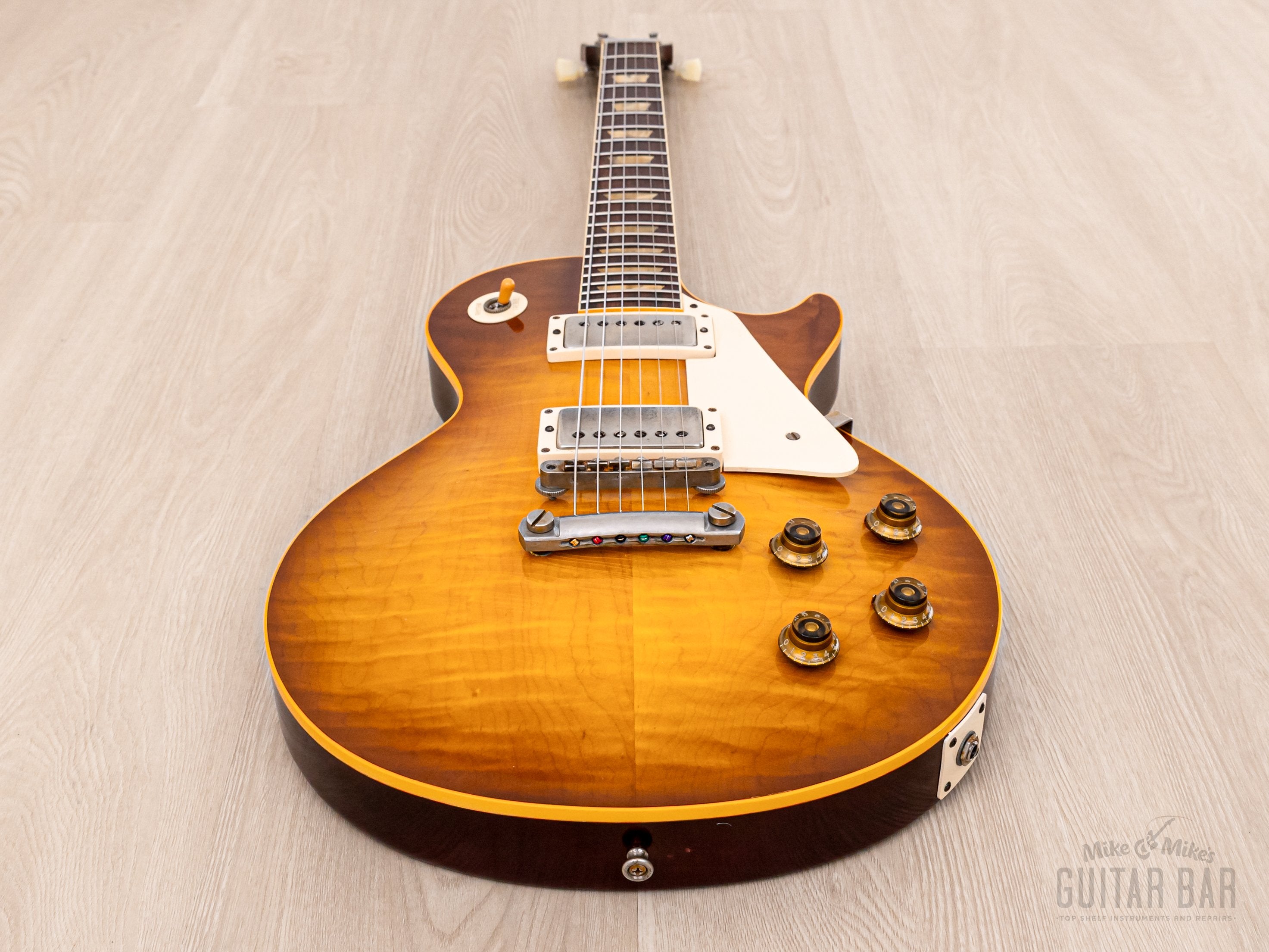2022 Tom Bartlett 1959 Les Paul Standard ‘Burst Replica Amber Sunburst w/ Brazilian Board, Dave Stephens PAFs, Case