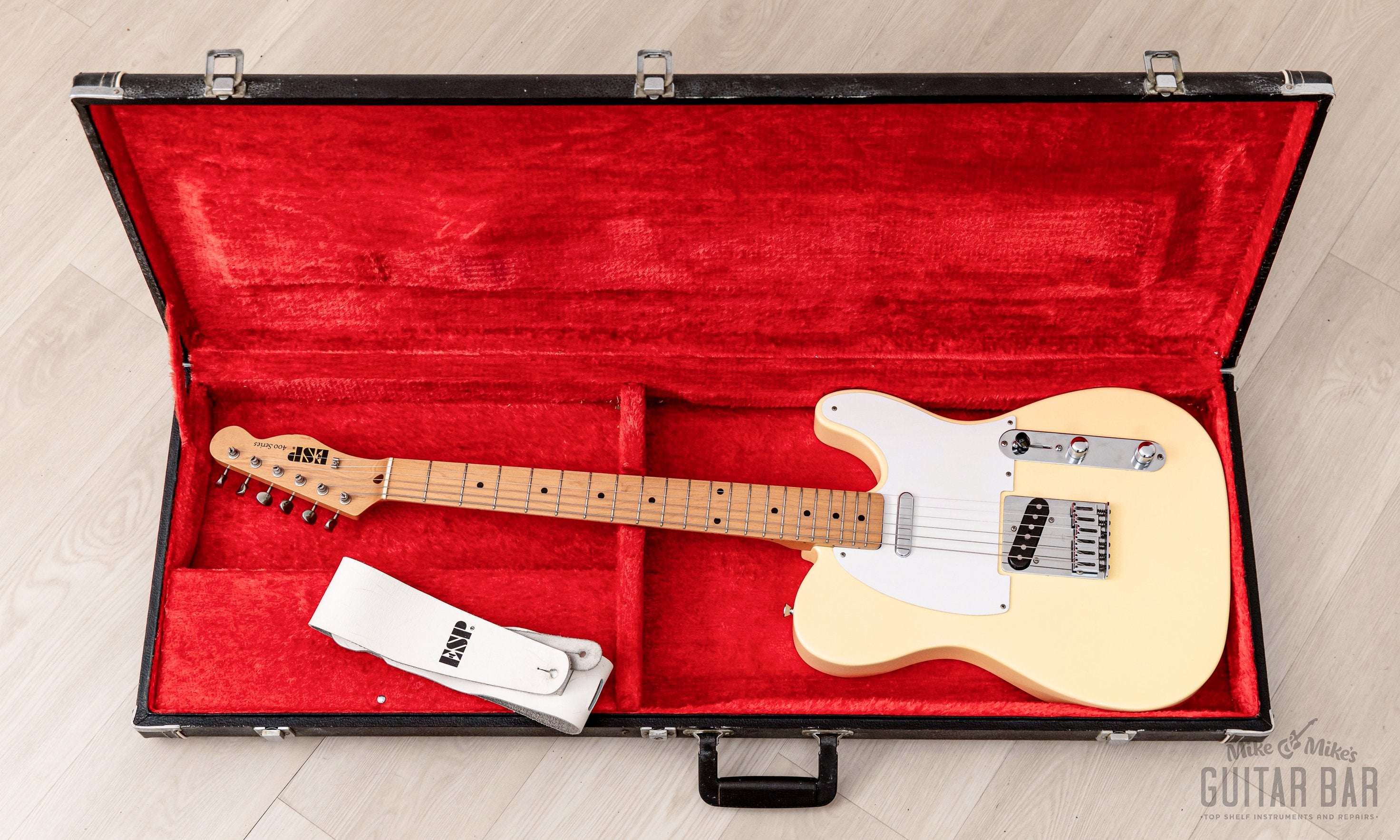 1988 ESP 400 Series Model T-454 T-Style Vintage Guitar Olympic White, Near-Mint w/ Case