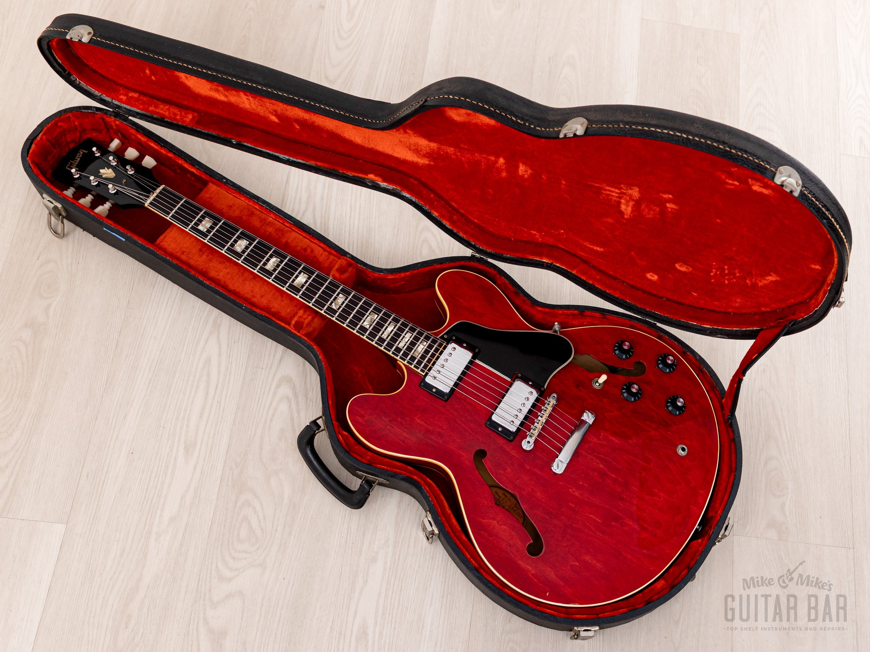 1969 Gibson ES-335 TDC Vintage Guitar Cherry, Stoptail Conversion w/ Pat # T Tops & Case