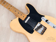 2016 Danocaster Single Cut Blackguard Butterscotch, body angled close-up