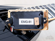 1991 Grover Jackson Dan Spitz Rhoads V EMG 81 neck pickup close-up