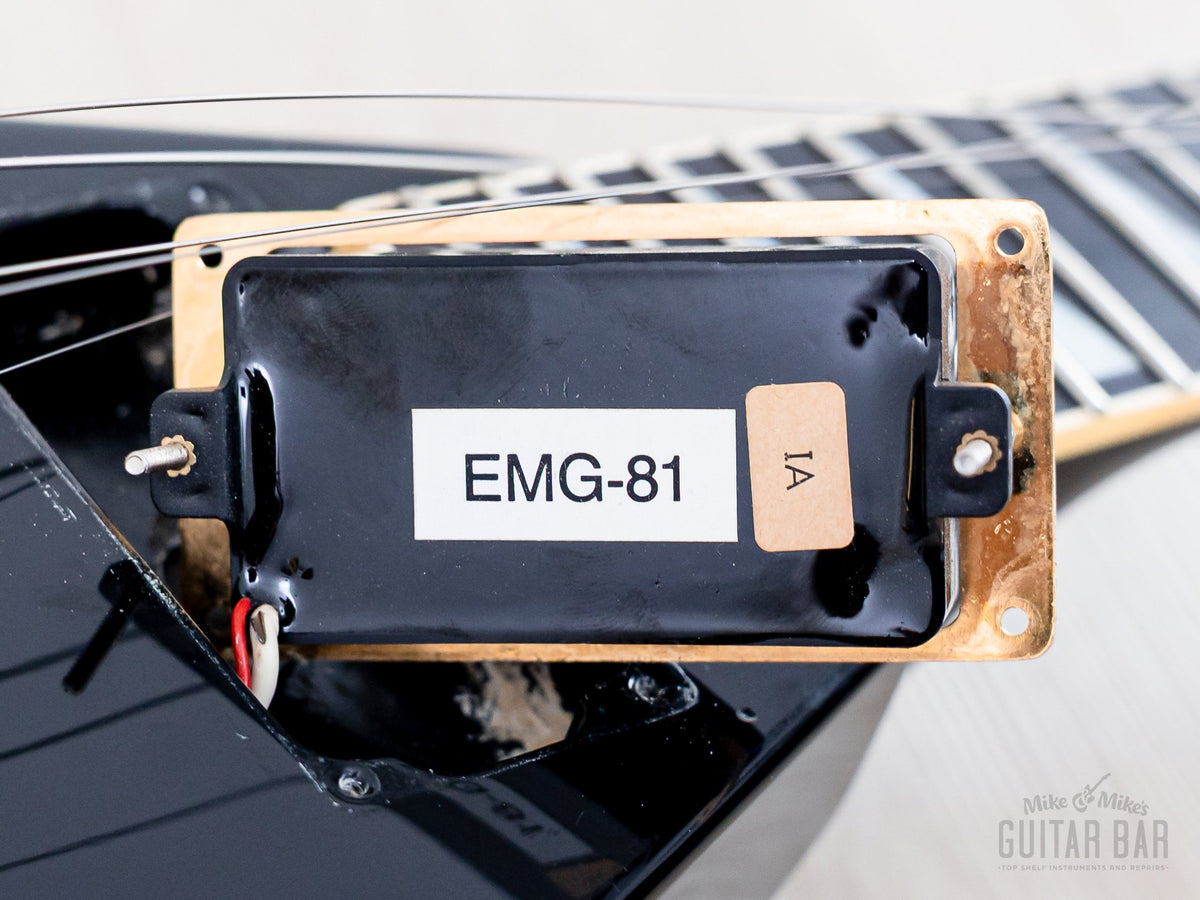 1991 Grover Jackson Dan Spitz Rhoads V EMG 81 neck pickup close-up