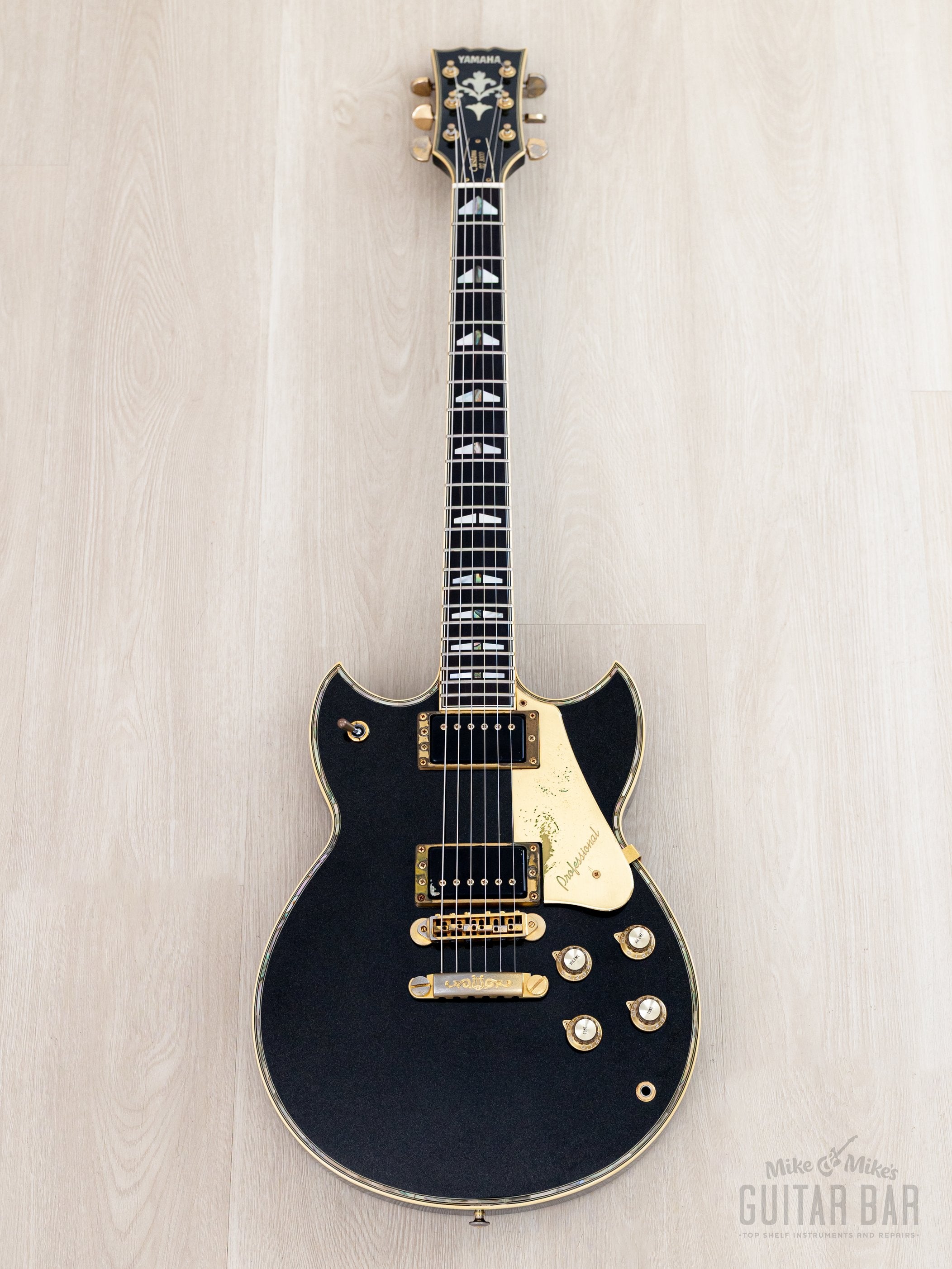 1987 Yamaha SG3000 Custom Metallic Black Vintage Neck Through Guitar w