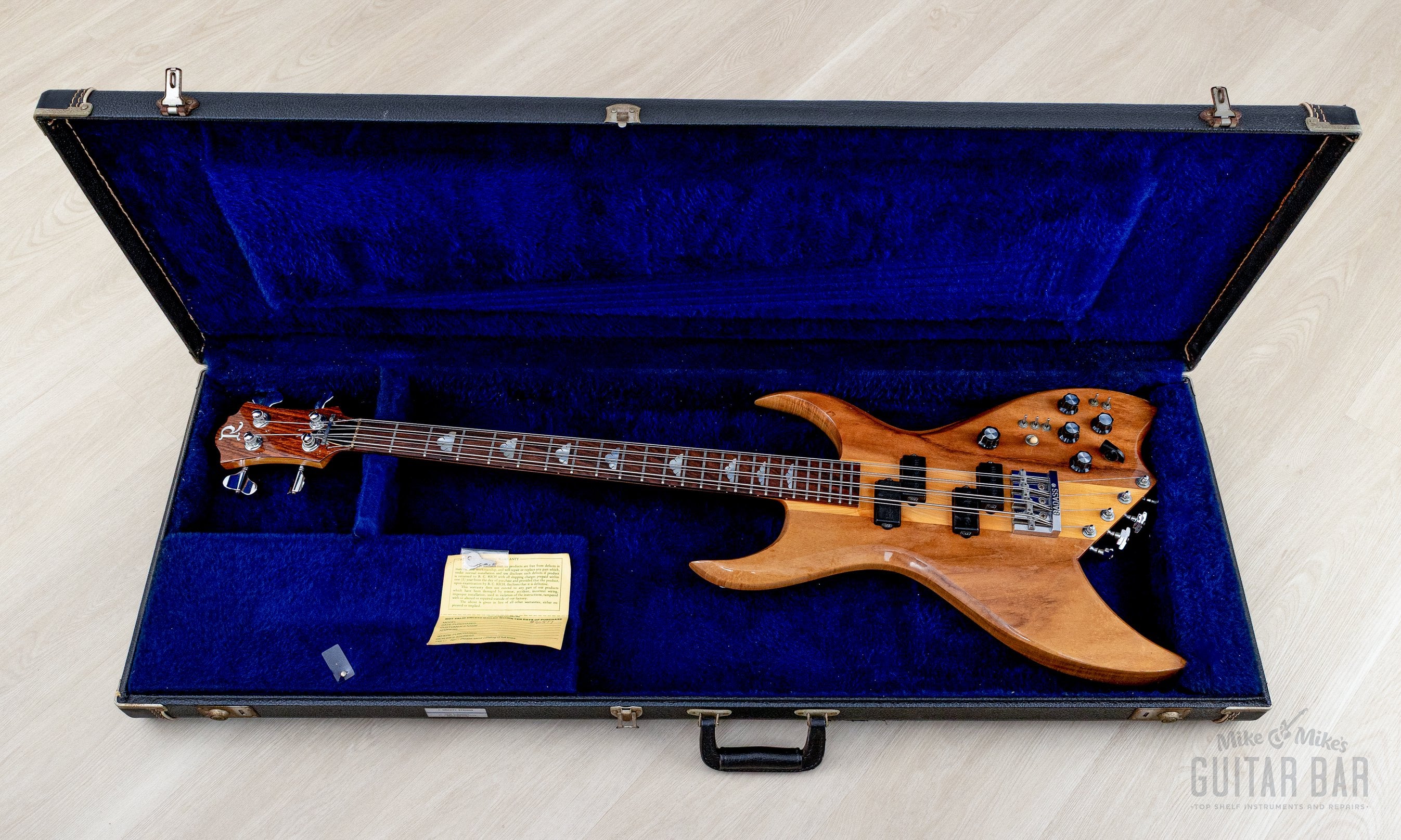 1978 BC Rich Bich 8-String Vintage Neck Through Bass Natural Koa w/ Ca