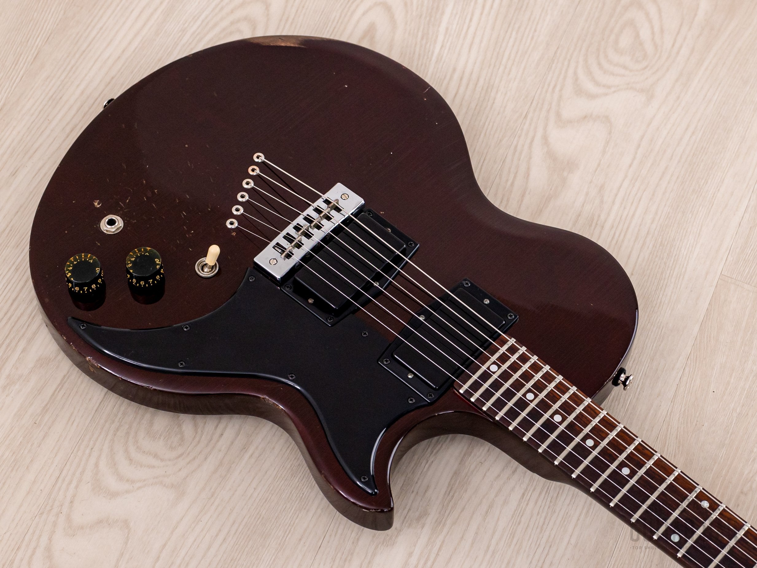 1976 Gibson L6-S Deluxe Vintage Electric Guitar Wine Red, 100% Original w/ Case