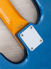 2005 Fender '62 Jazz Bass JB62 Lake Placid Blue, neck plate close-up