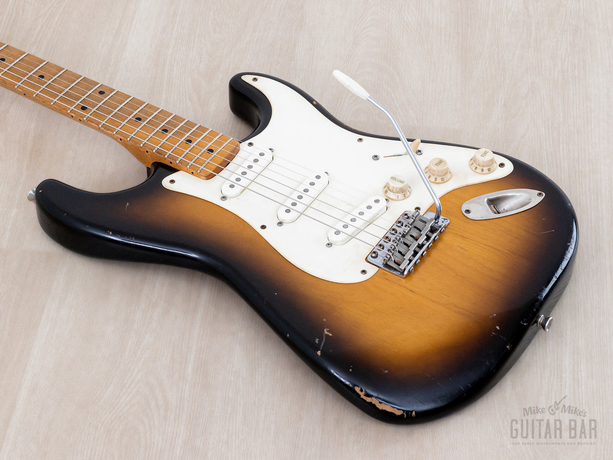 2018 Danocaster S-style '56 Sunburst Relic, body angled view, bass side