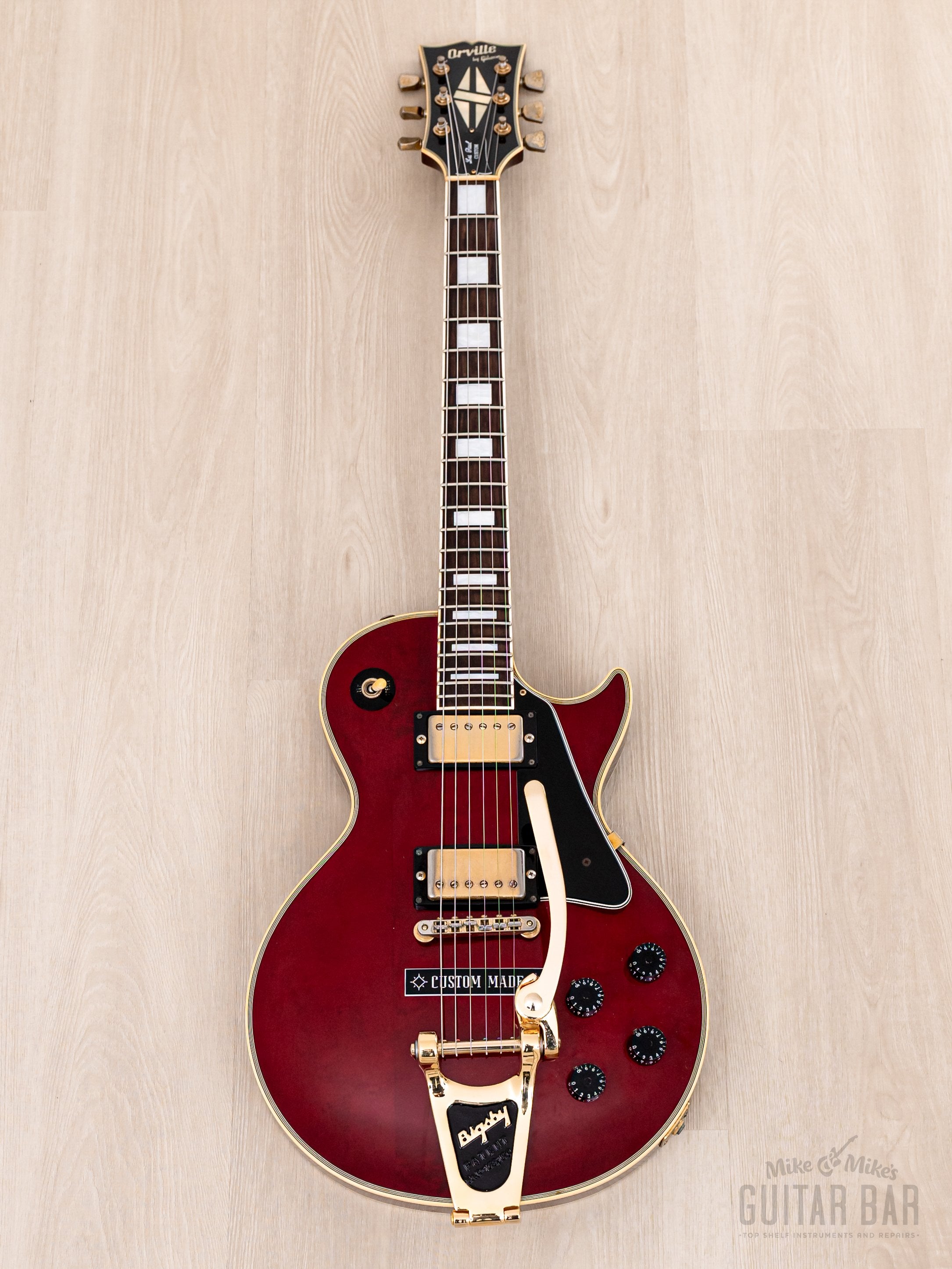 1988 Orville By Gibson Les Paul Custom Wine Red w/ Bigsby, Bill Lawrence Pickups & Case
