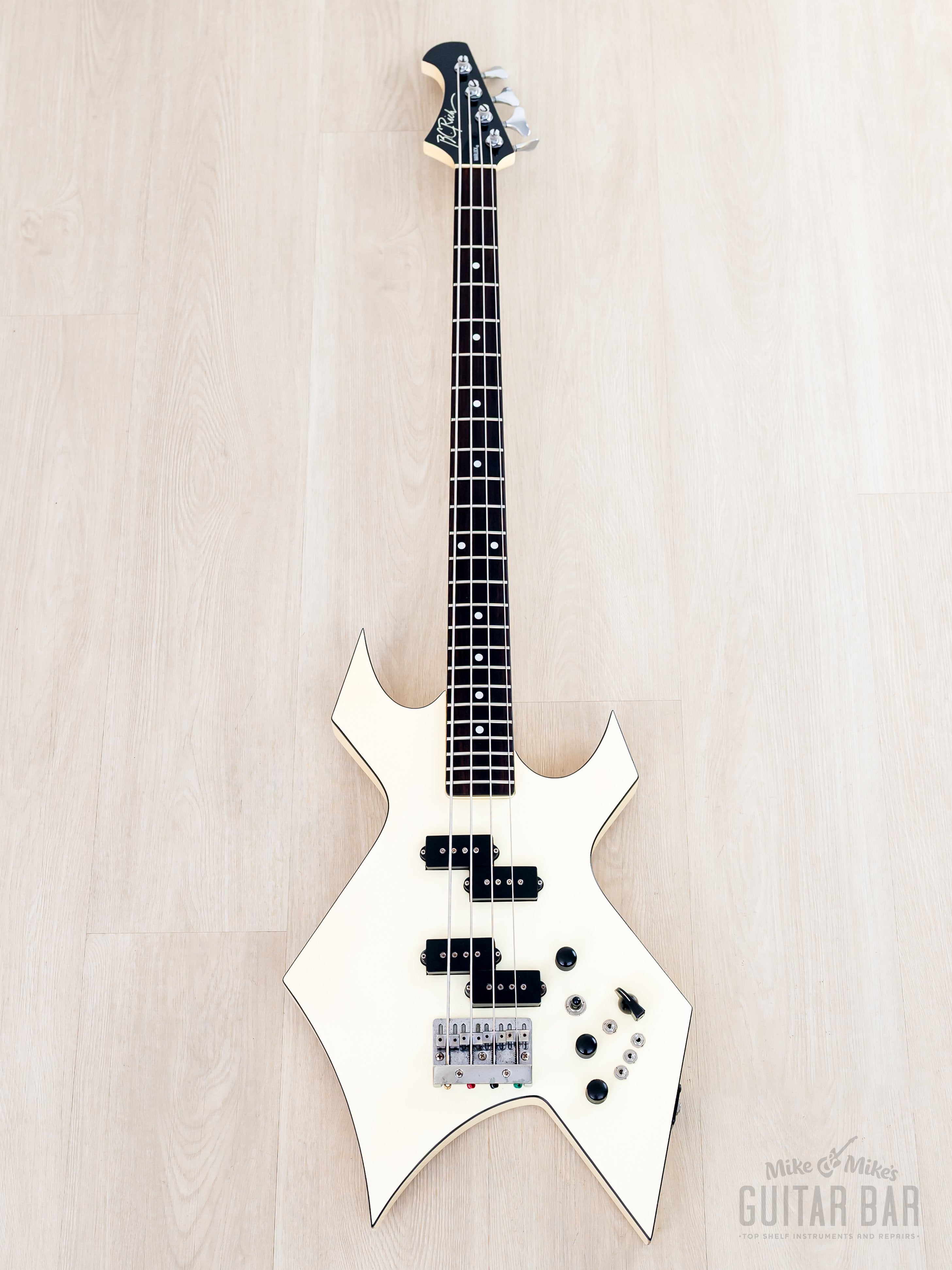 1985 B.C. Rich Warlock Bass NJ Series White Nikki Sixx w/ Active Pream