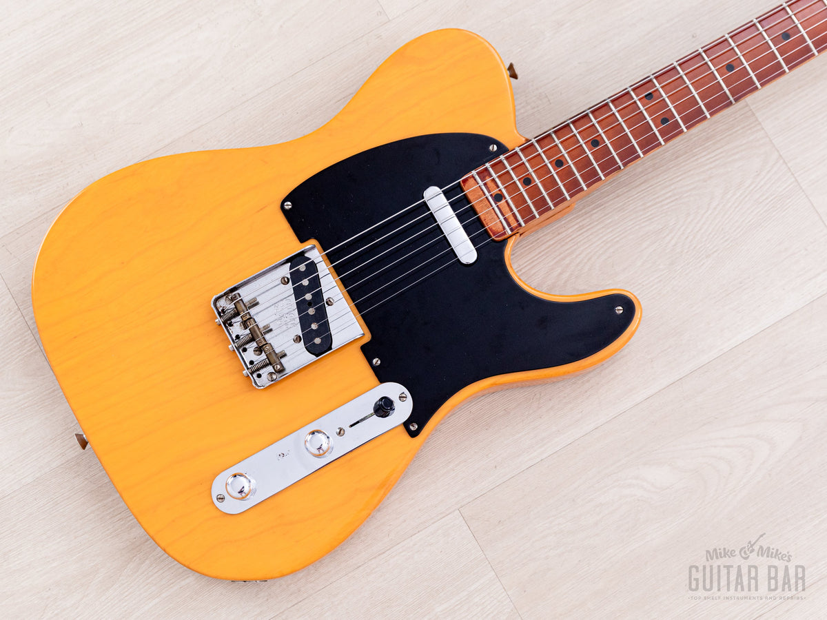1996 Fender American Vintage '52 Telecaster Butterscotch, body front angle