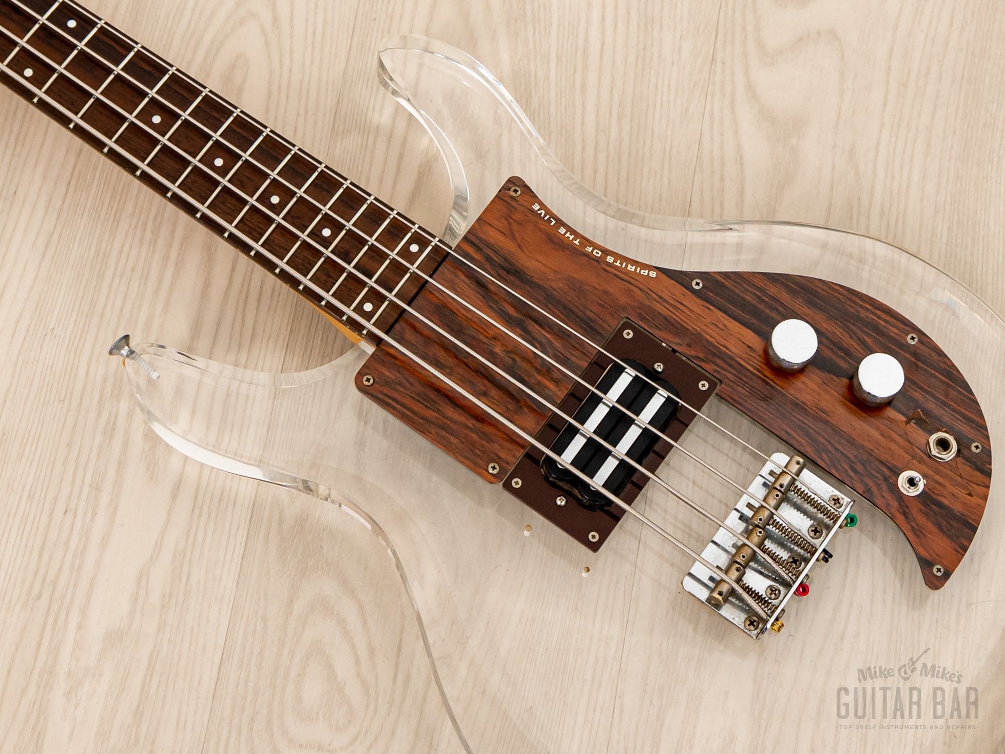 1990 Greco APB-1000 Dan Armstrong-Style Vintage Lucite Short Scale Bass Guitar, Japan Fujigen