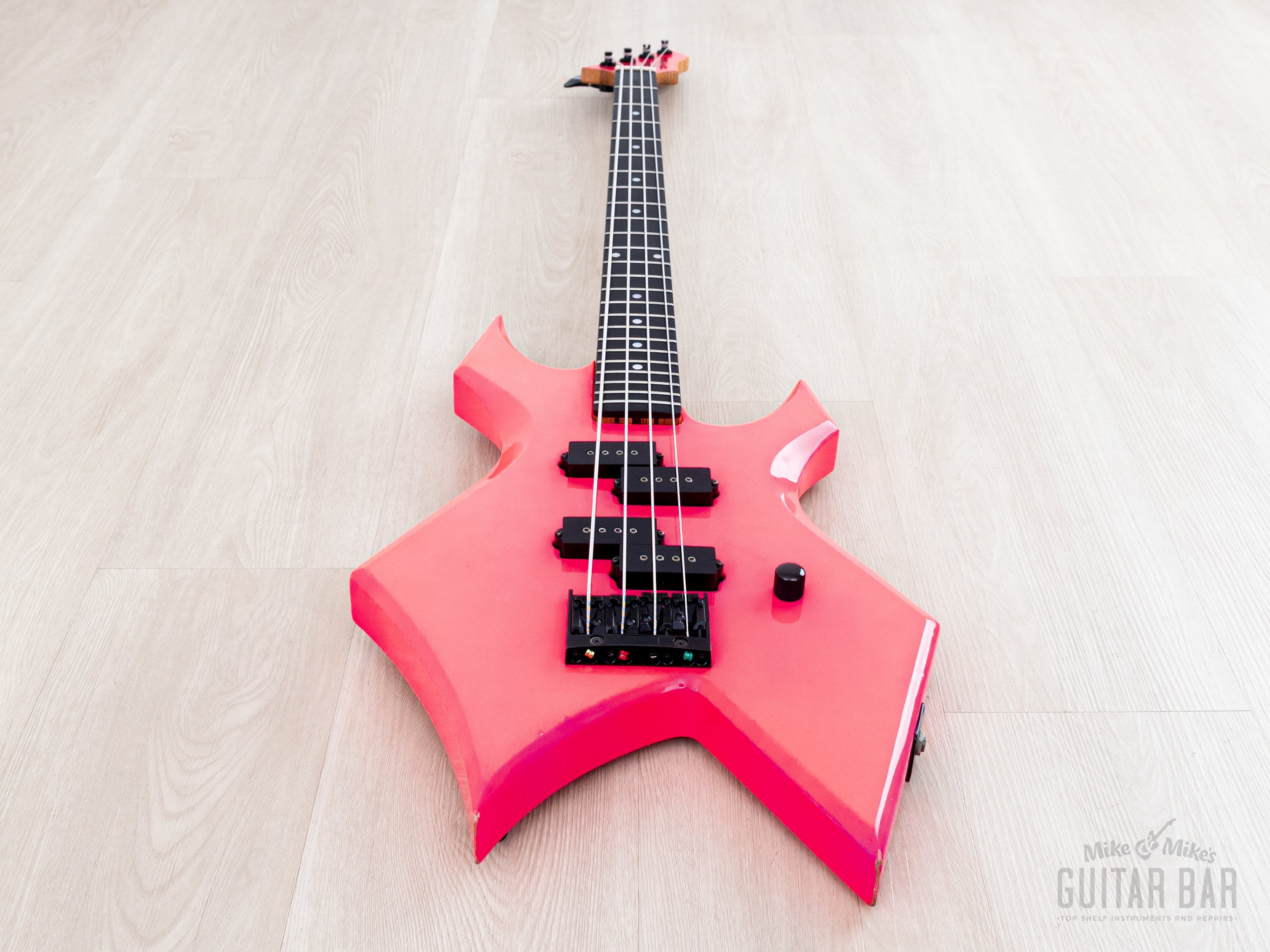 1980s BC Rich Warlock Bass NJ Series II Vintage Double P Fluorescent P