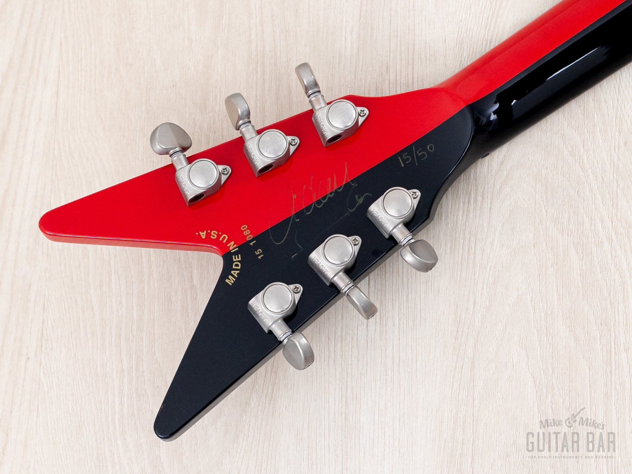 2015 Dean Custom Shop USA Michael Schenker Red Black Flying V, Signed