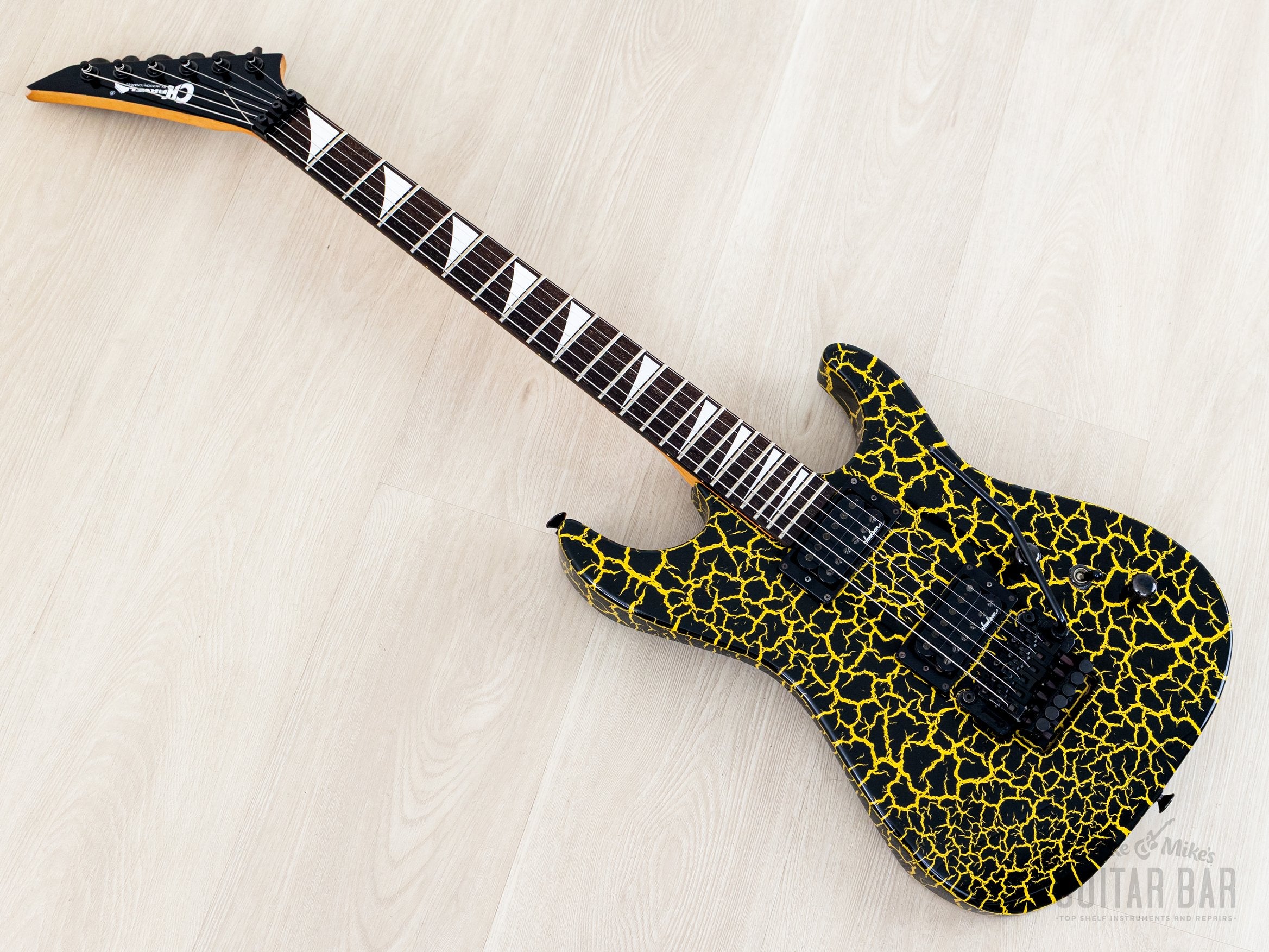 1990 Charvel by Jackson Dinky Custom DK-090-HH RV Yellow Lava Crackle