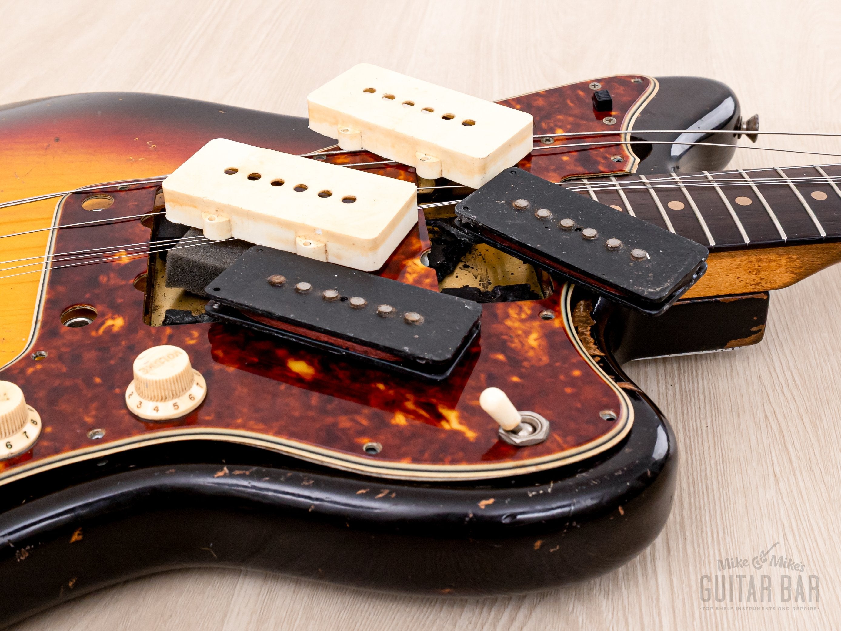 1961 Fender Jazzmaster Pre-CBS Slab Board Vintage Offset Guitar Sunburst, 100% Original w/ Case
