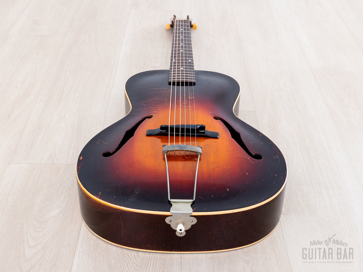 1937 Gibson L-37 tail end with trapeze tailpiece