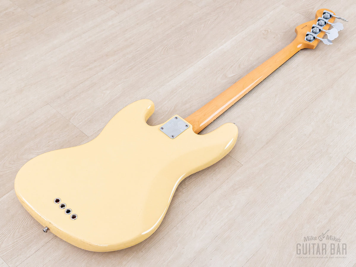 1997 Fender American Standard Jazz Bass Olympic White, back angled view