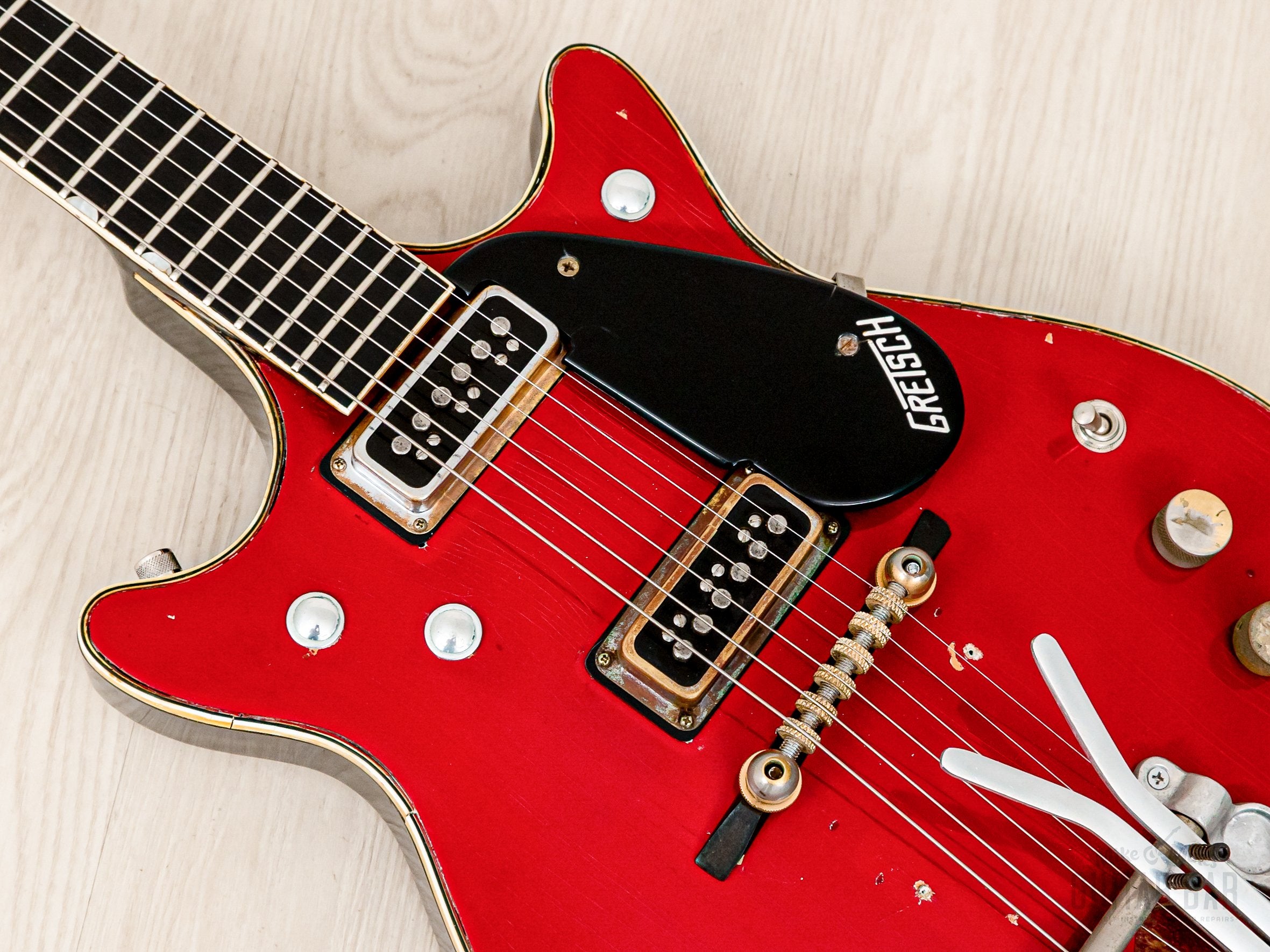 1962 Gretsch Jet Firebird 6131 Double Cut Vintage Guitar, Bigsby Palm Pedal G/B Bender, Case