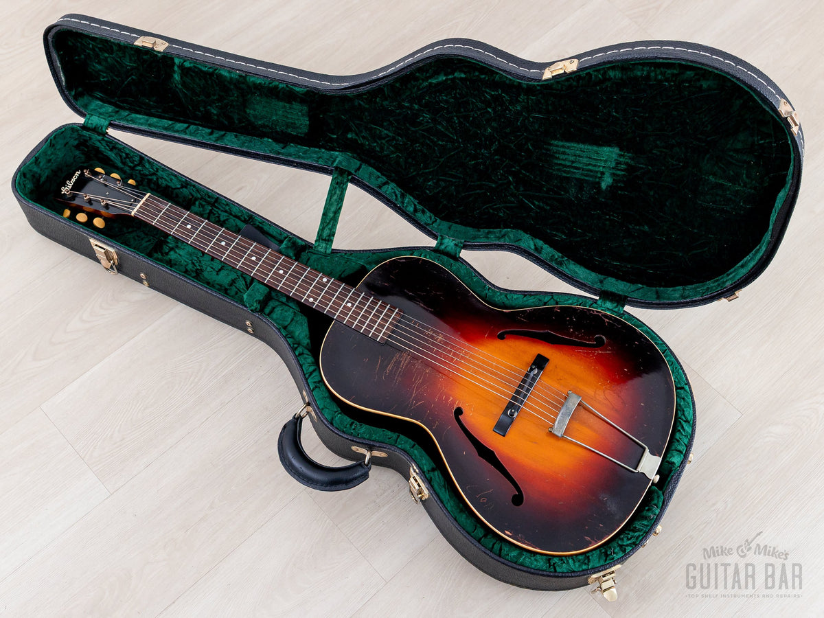 1937 Gibson L-37 in open hardshell case