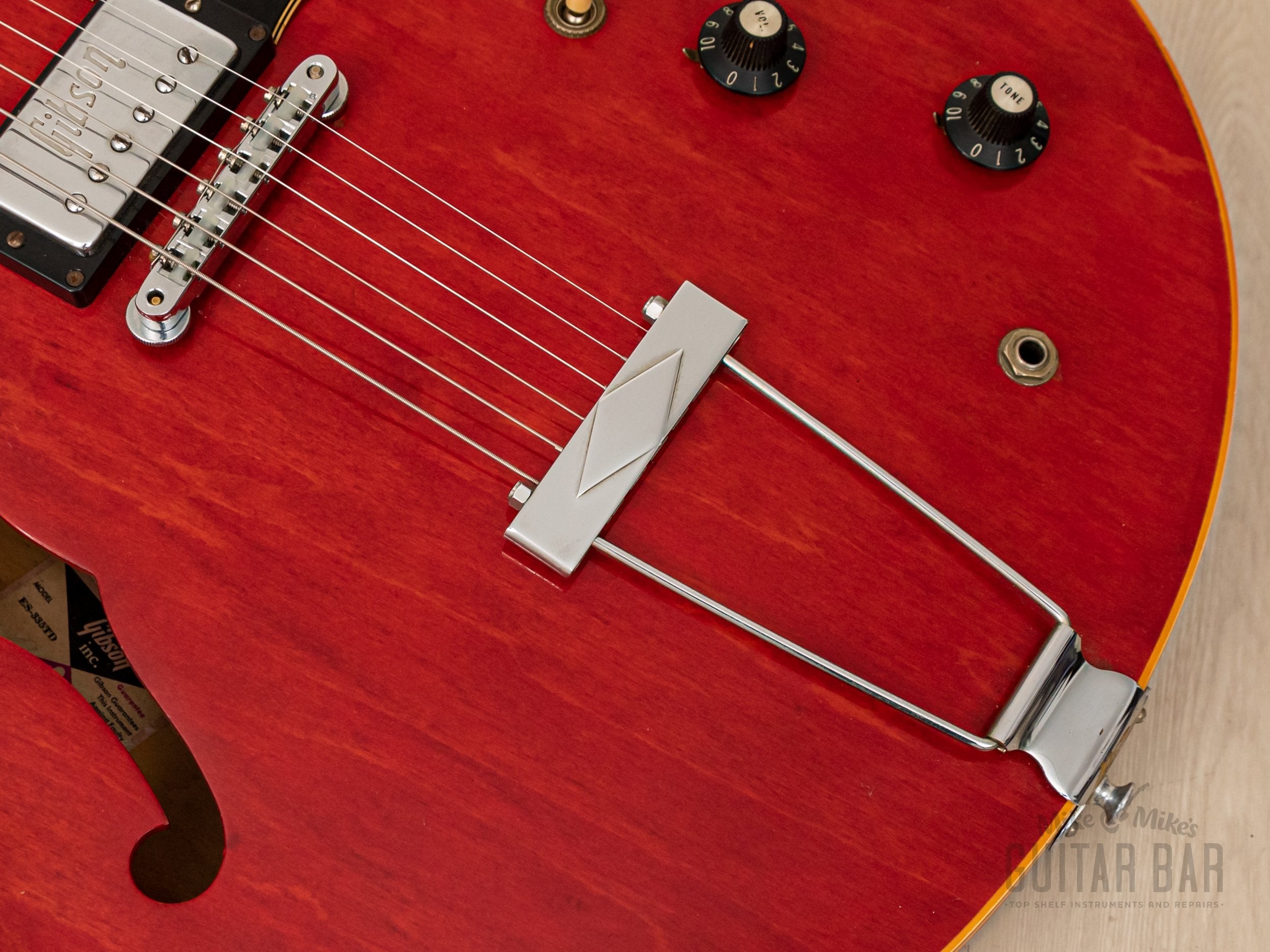 1972 Gibson ES-335 TDC Vintage Semi-Hollow Guitar Cherry w/ Embossed T Tops, Hangtag & Case