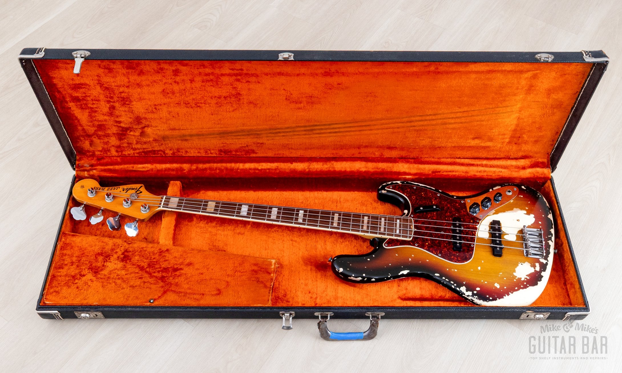 1969 Fender Jazz Bass Sunburst Faux Burst Vintage Bass w/ Case
