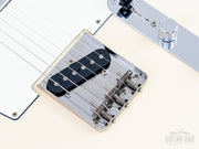 TL62B Olympic White Telecaster Custom bridge pickup and bridge close-up