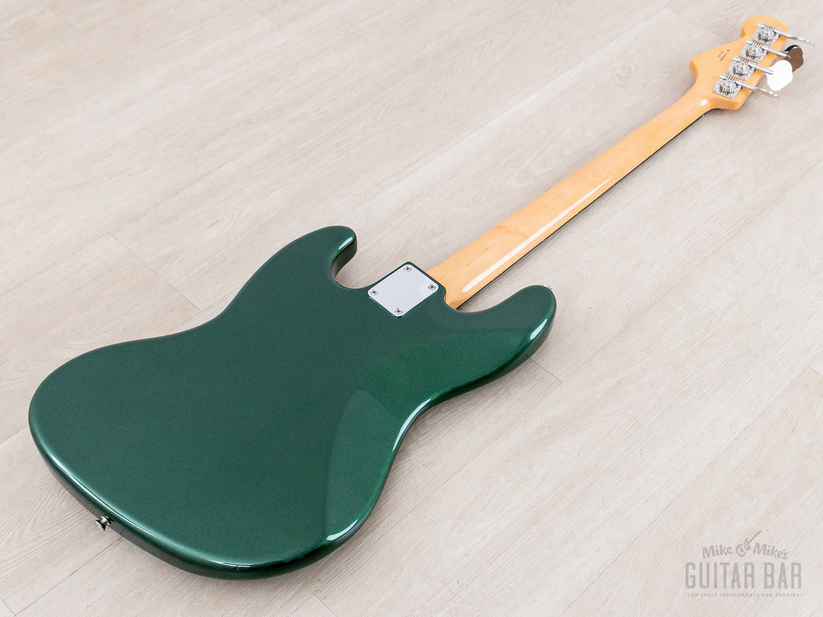 2023 Fender Traditional '60s Jazz Bass Aged Sherwood Green Metallic, back angled view