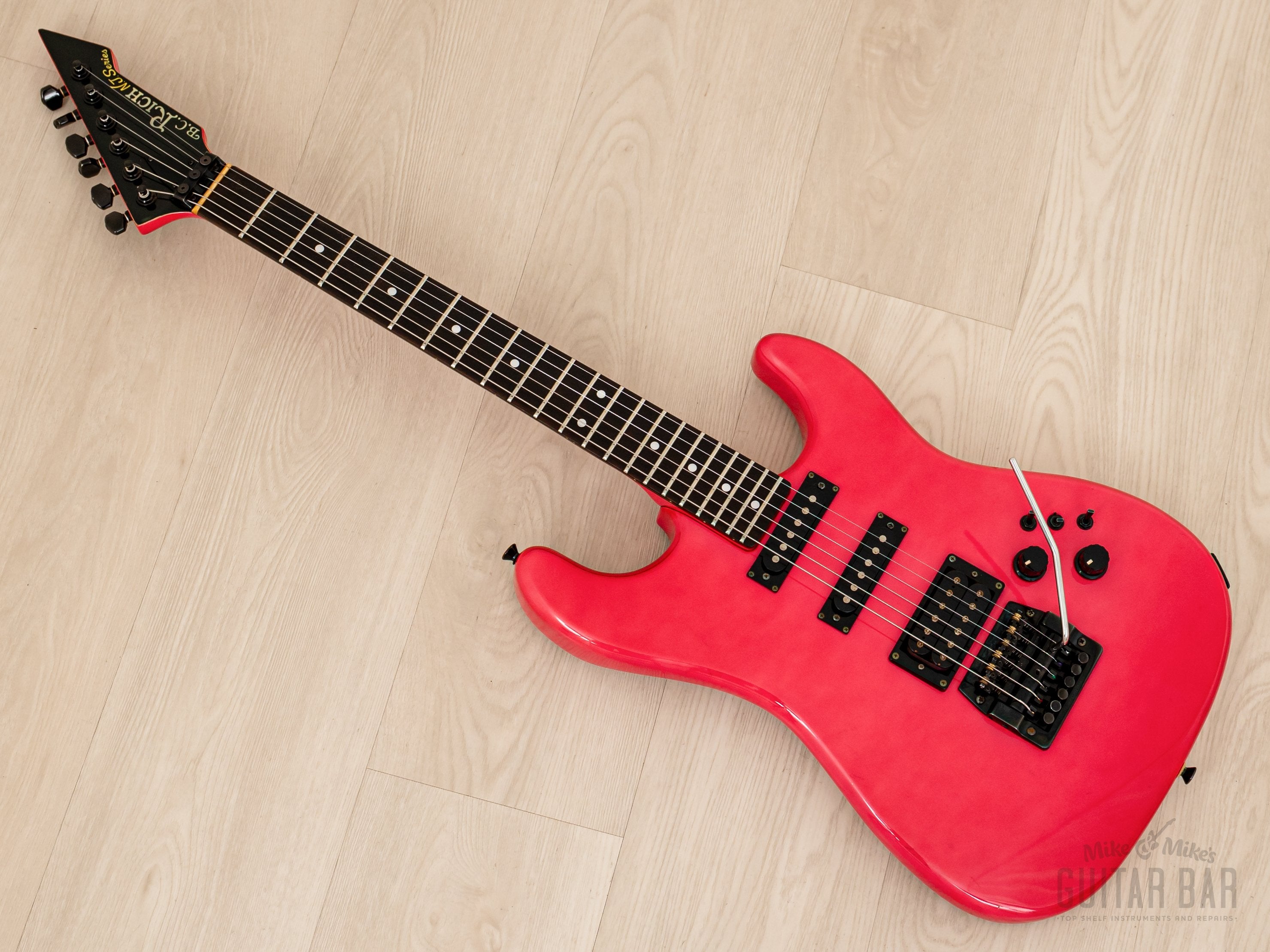 1985 B.C. Rich NJ Series ST-III SSH Superstrat Fluorescent Pink w/ Kahler Flyer, Nagoya Japan