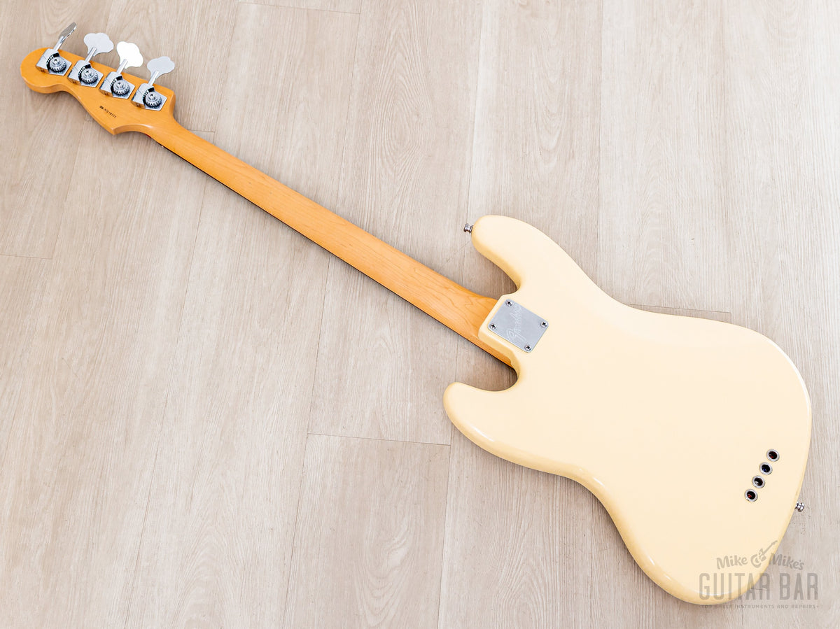 1997 Fender American Standard Jazz Bass Olympic White, back diagonal view