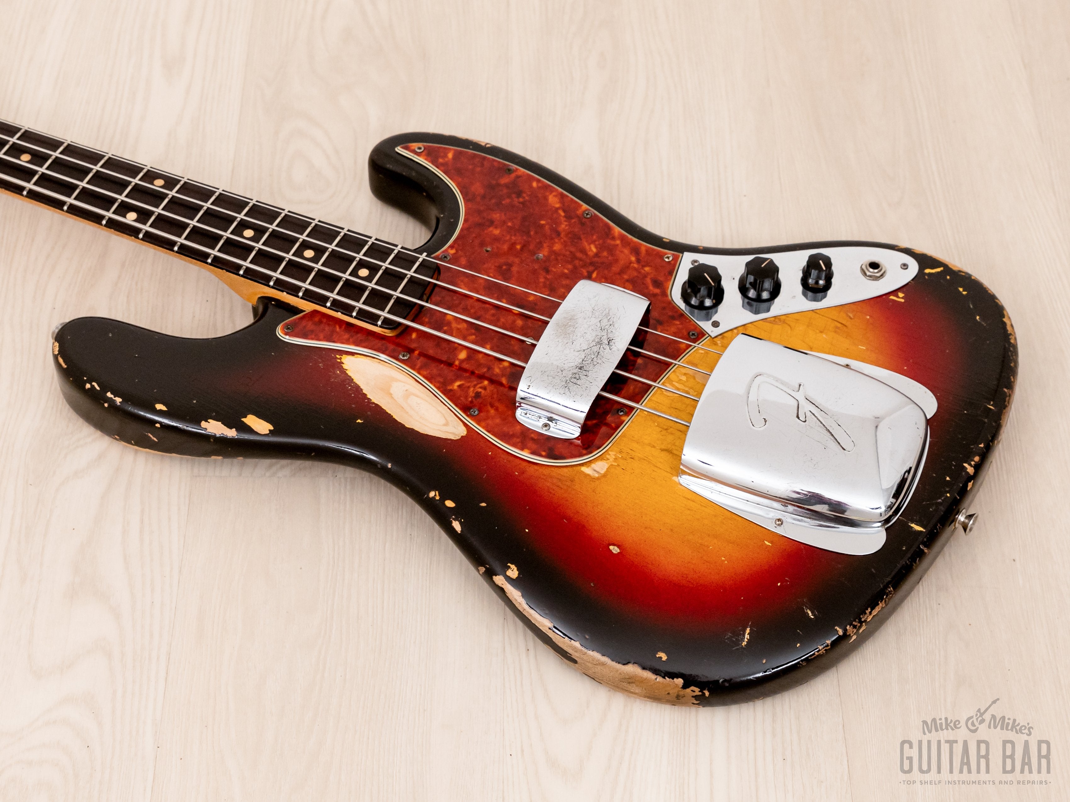 1963 Fender Jazz Bass Pre-CBS Vintage Bass Sunburst w/ Case