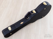 Taylor T5z black hardshell case closed, angled view