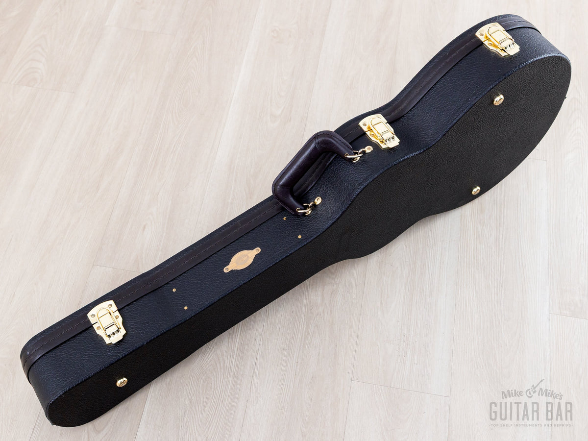 Taylor T5z black hardshell case closed, angled view