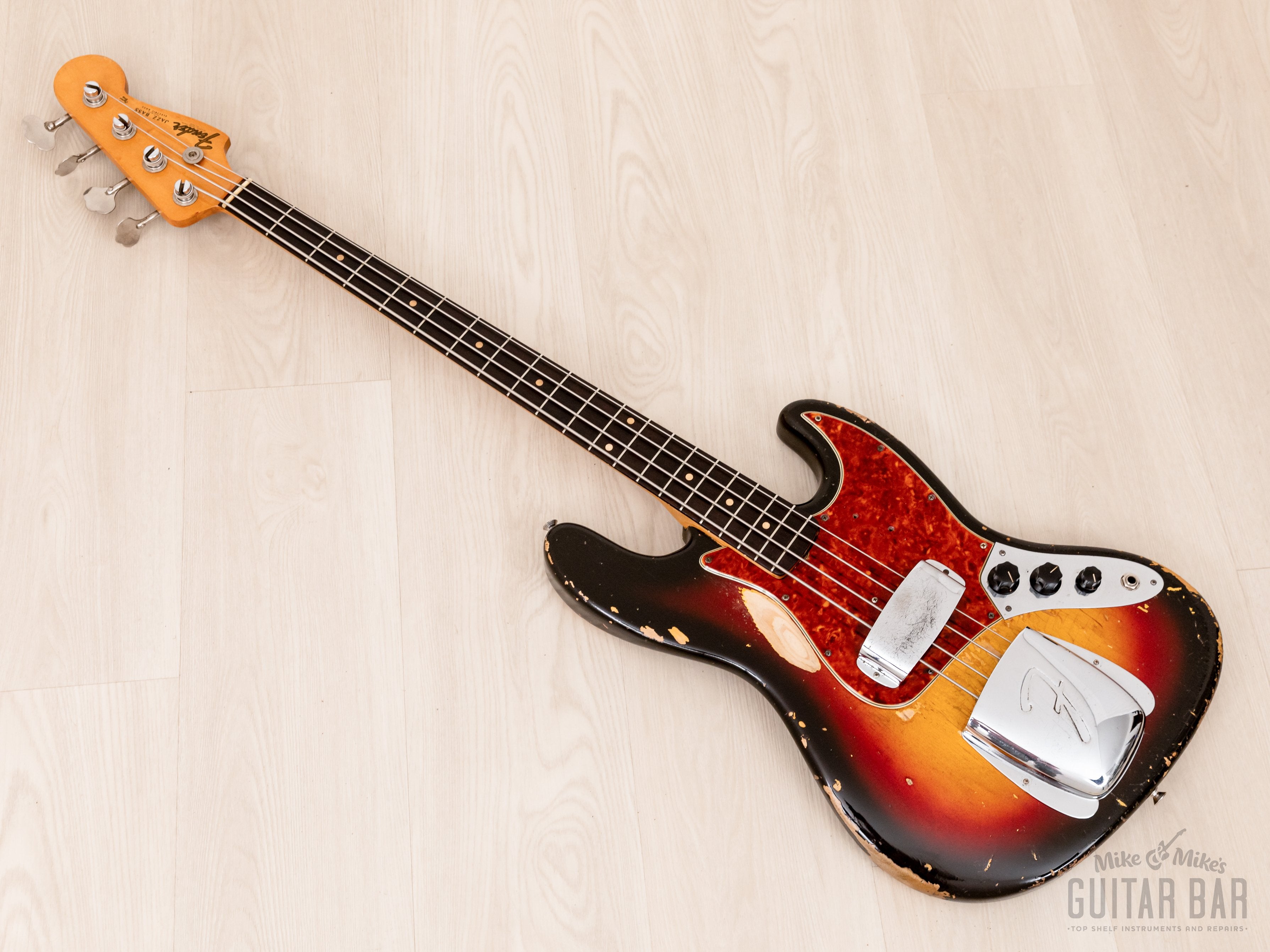 1963 Fender Jazz Bass Pre-CBS Vintage Bass Sunburst w/ Case