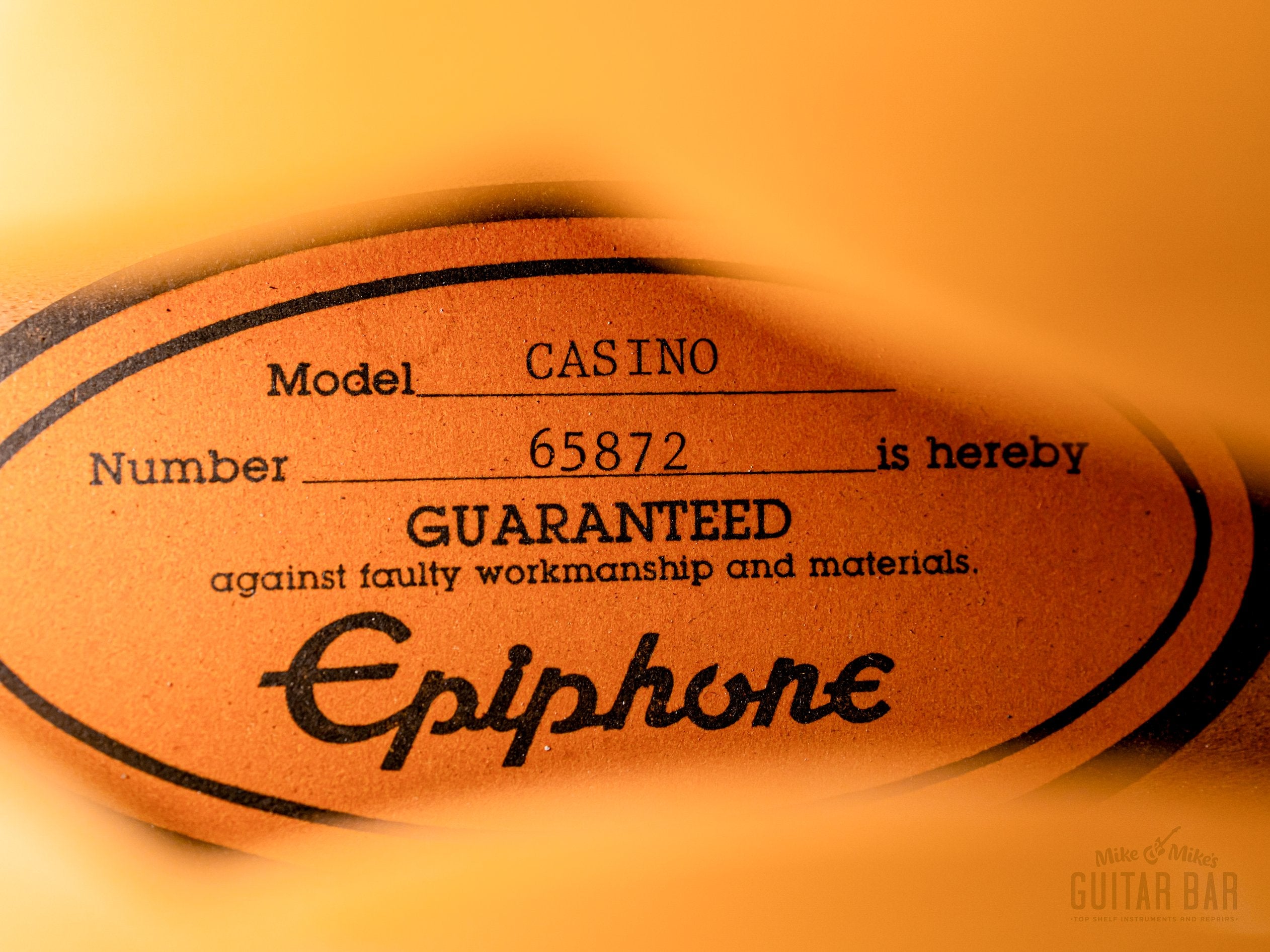 1996 Epiphone Casino Natural Near-Mint, Pre-Elitist Revolution, Japan Terada