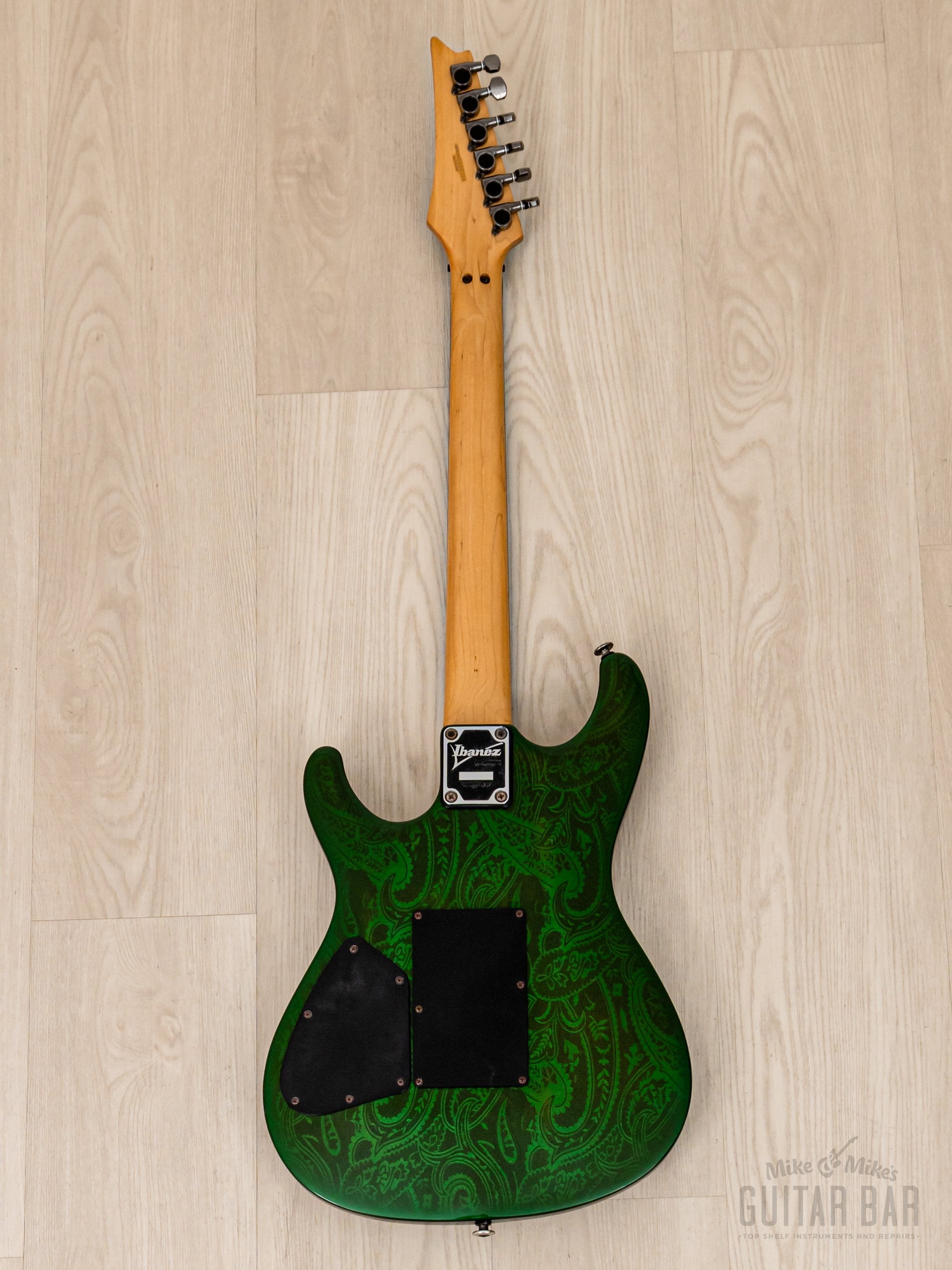 1990 Ibanez S Series S540 HSH Green Paisley Non-Catalog Finish, Japan Fujigen