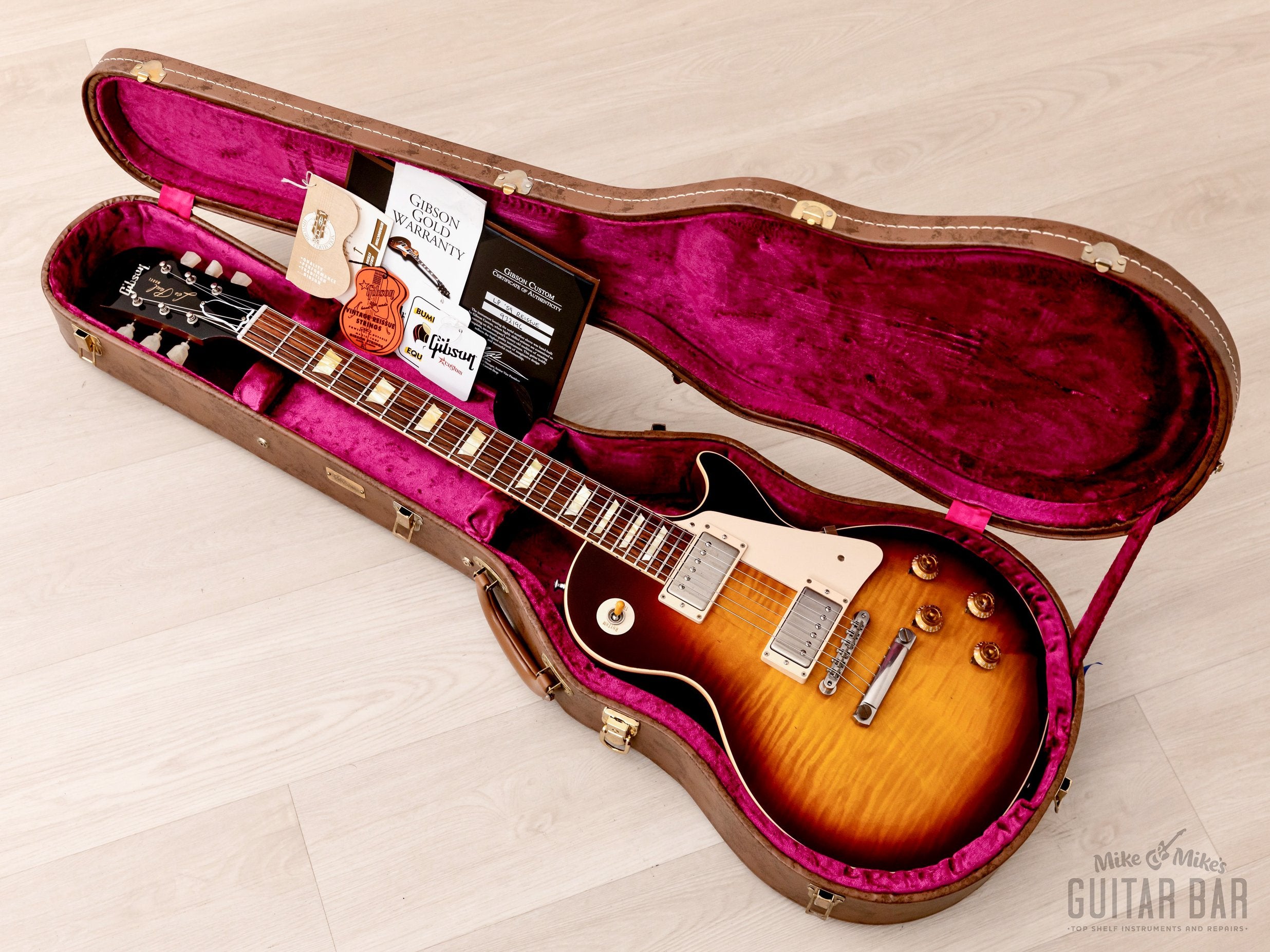2013 Gibson Custom Shop Historic 1959 Les Paul Standard R9 Bourbon Burst w/ Case, COA, Tags