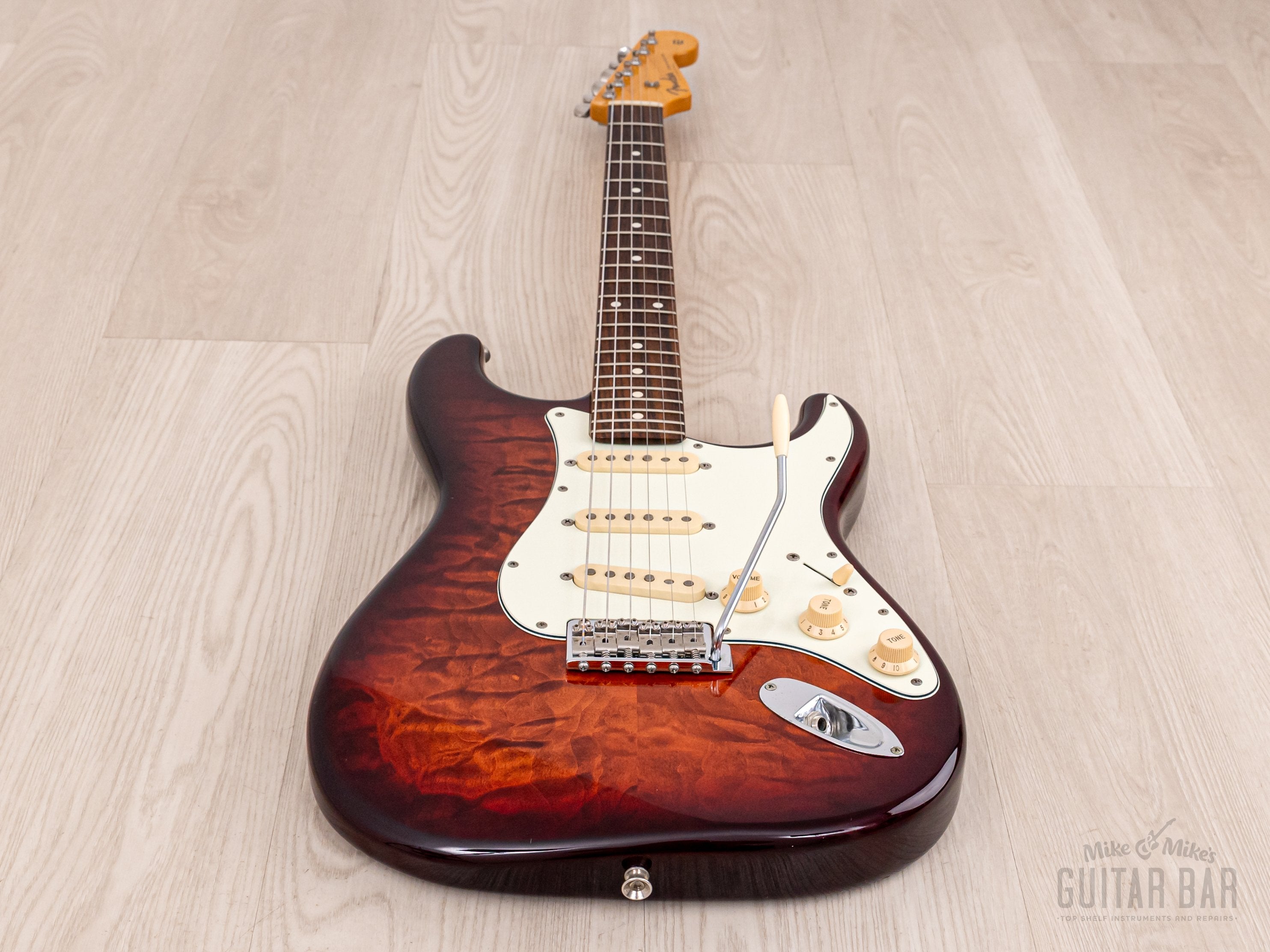 2013 Fender Stratocaster ST62/QM Limited Edition Quilt Top Charcoal Burst w/ Hangtags, Japan MIJ