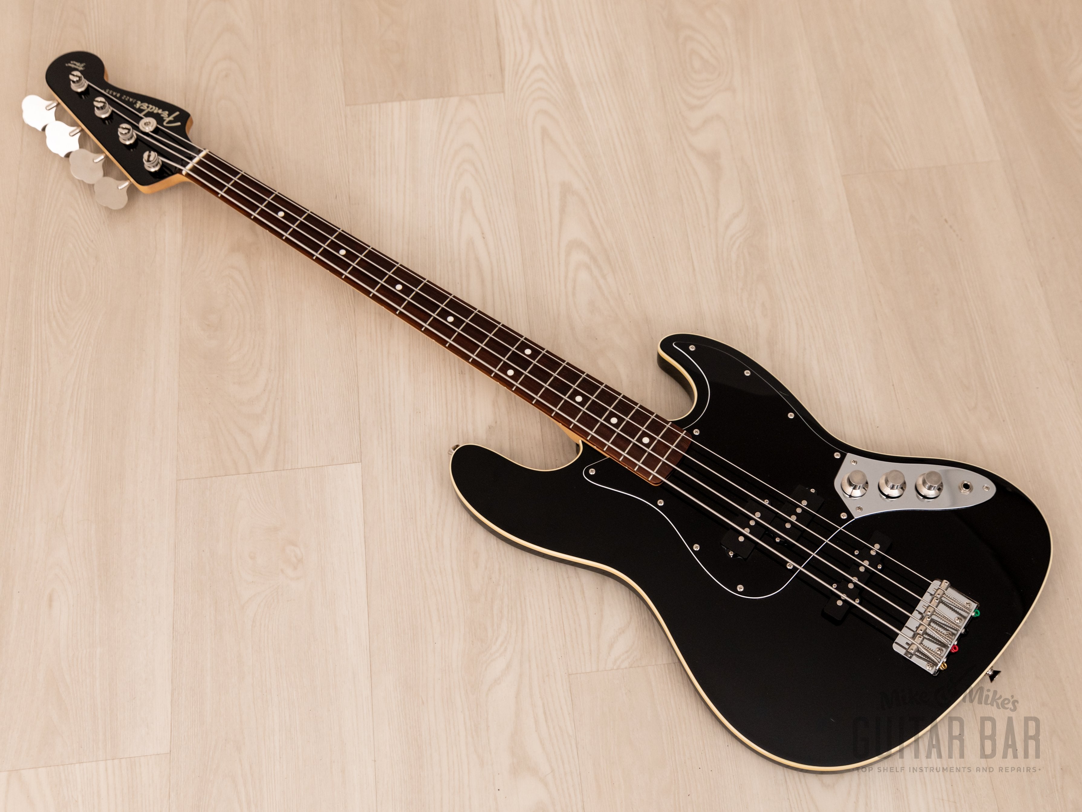 2008 Fender Aerodyne Jazz Bass PJ Bass Guitar Black, Japan CIJ 