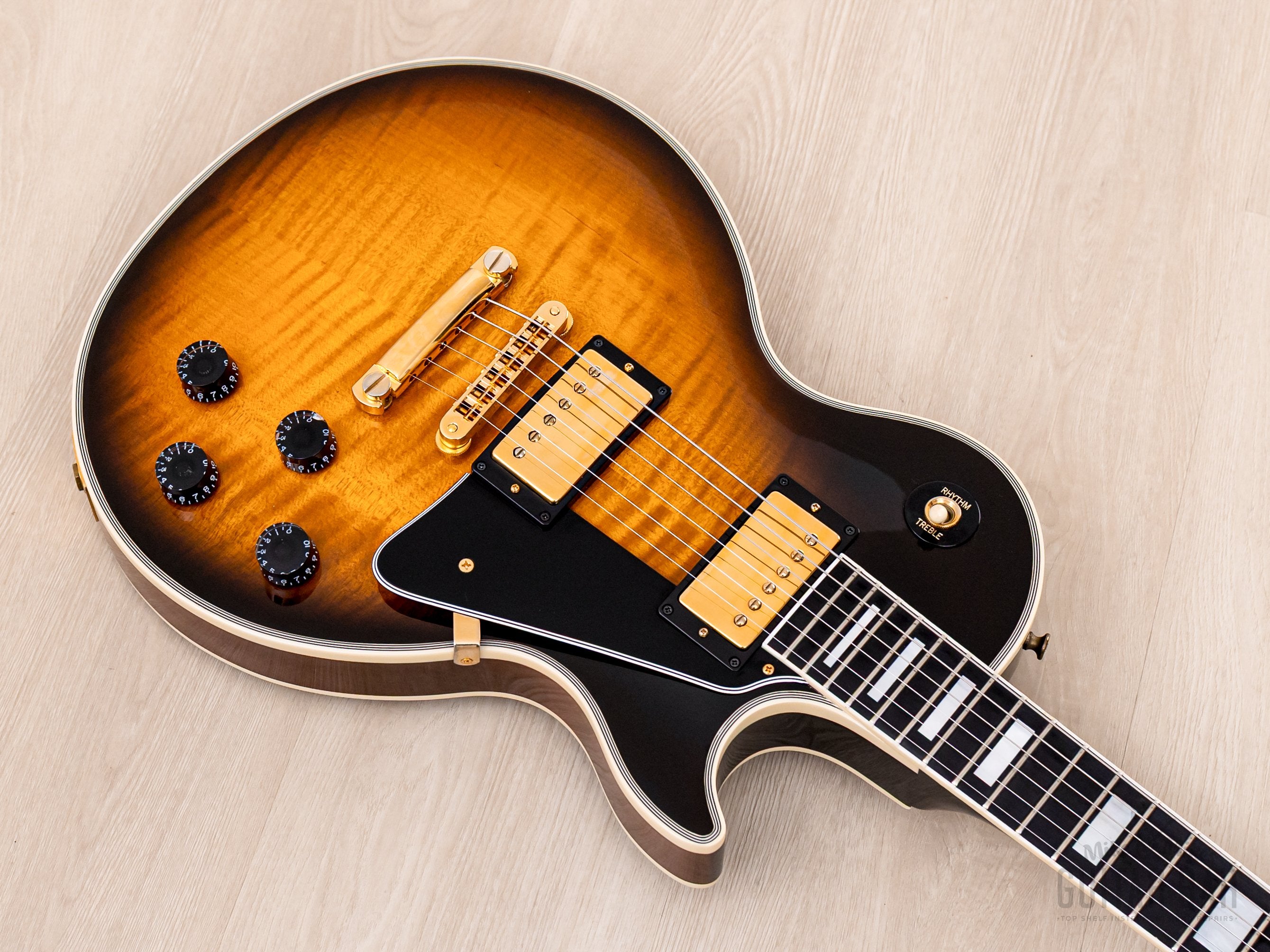 1992 Gibson Les Paul Custom Flame Top Vintage Sunburst, Near-Mint w/ Case & Tags, Yamano