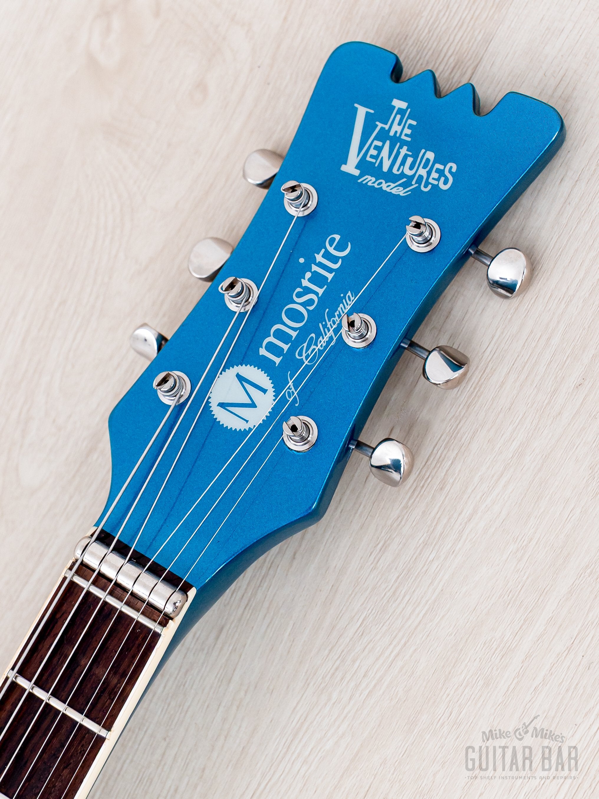 1990s Mosrite Ventures Model '63 Vintage Reissue Sidejack Blue Sparkle