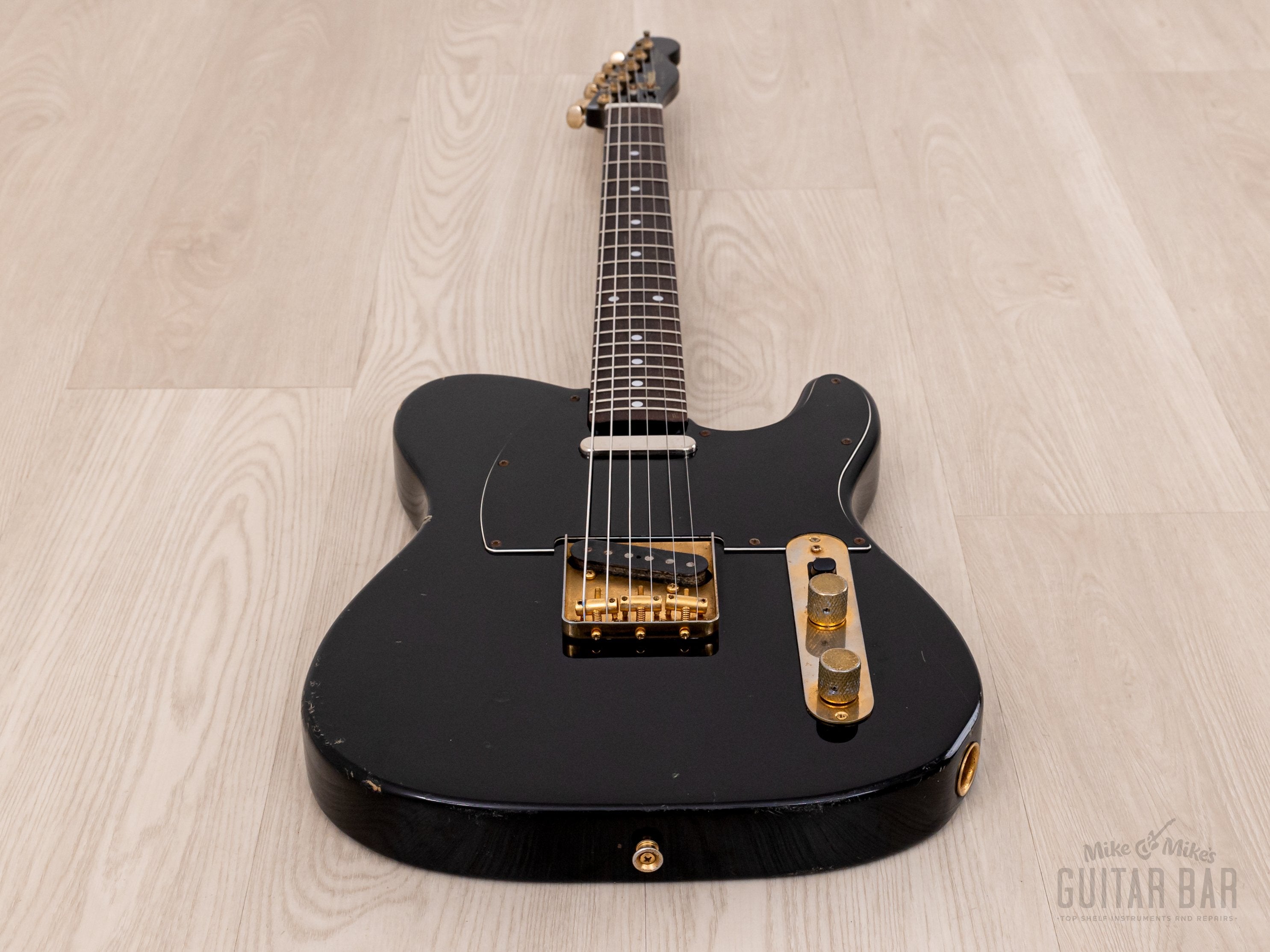 1988 Fender Telecaster TLG60-80 Vintage Guitar Black w/ Gold Hardware & Case, Japan MIJ Fujigen