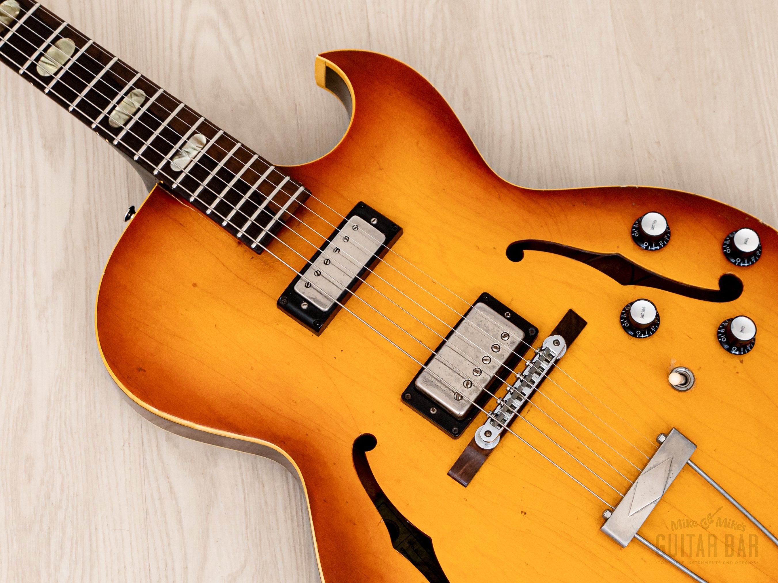 1964 Epiphone Sorrento E452T Vintage Hollowbody Guitar Sunburst w/ PAF Mini Hum & T Top, Case