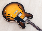 2001 Gibson ES-335 Dot Vintage Sunburst - body front angle