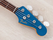 2005 Fender '62 Jazz Bass JB62 Lake Placid Blue, matching headstock front