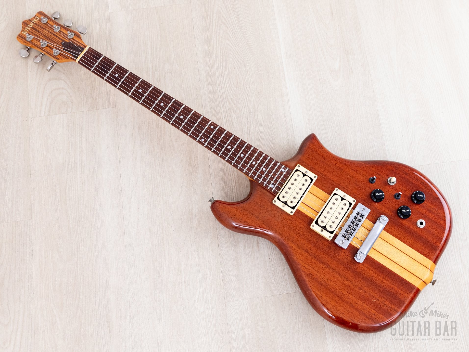 1979 Kawai F-1 Jr Vintage Neck Through Electric Guitar, Stainless Stee