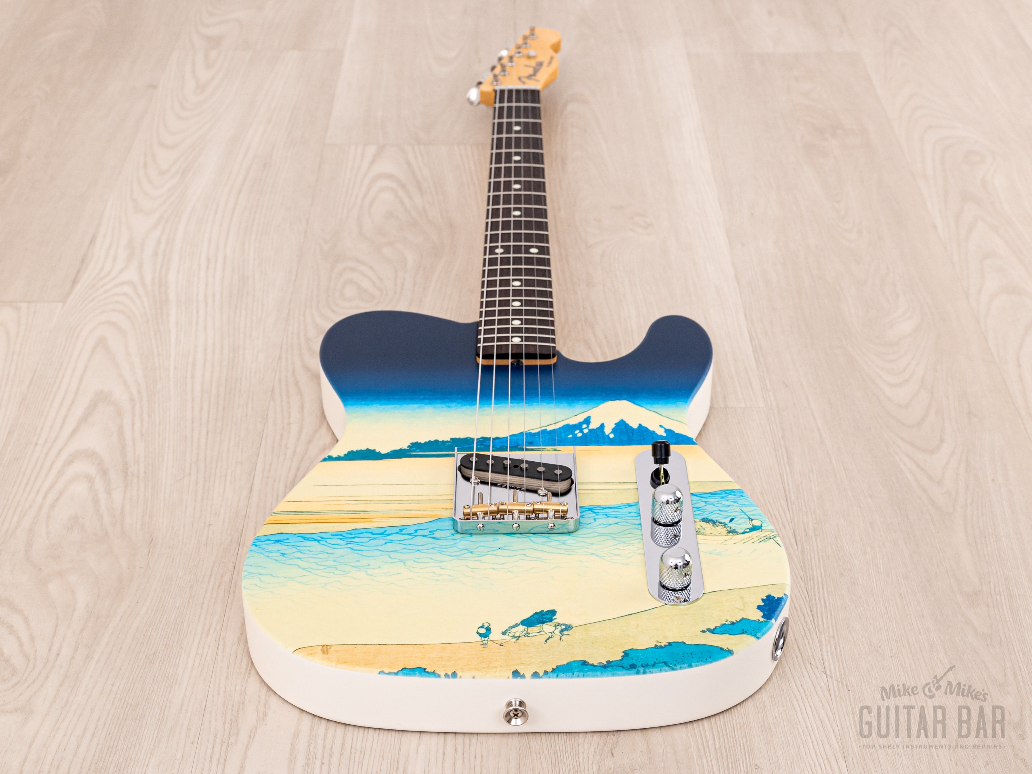 2024 Fender Japan Art Canvas Esquire Katsushika Hokusai Tama River, Mi