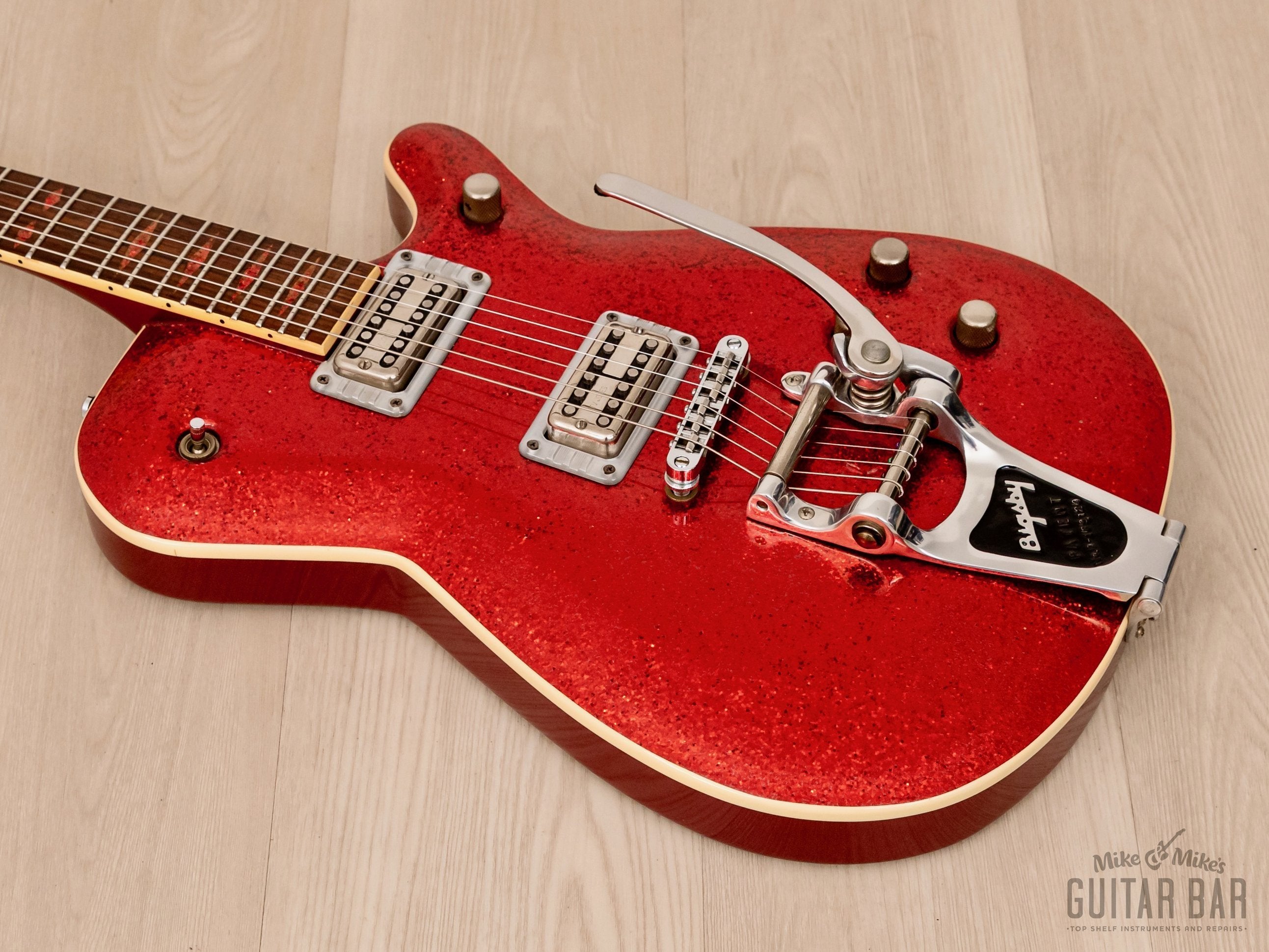 GMP Roxie Duo Jet-Style Guitar Red Metalflake w/ TV Jones MagnaTron Pickups, Case